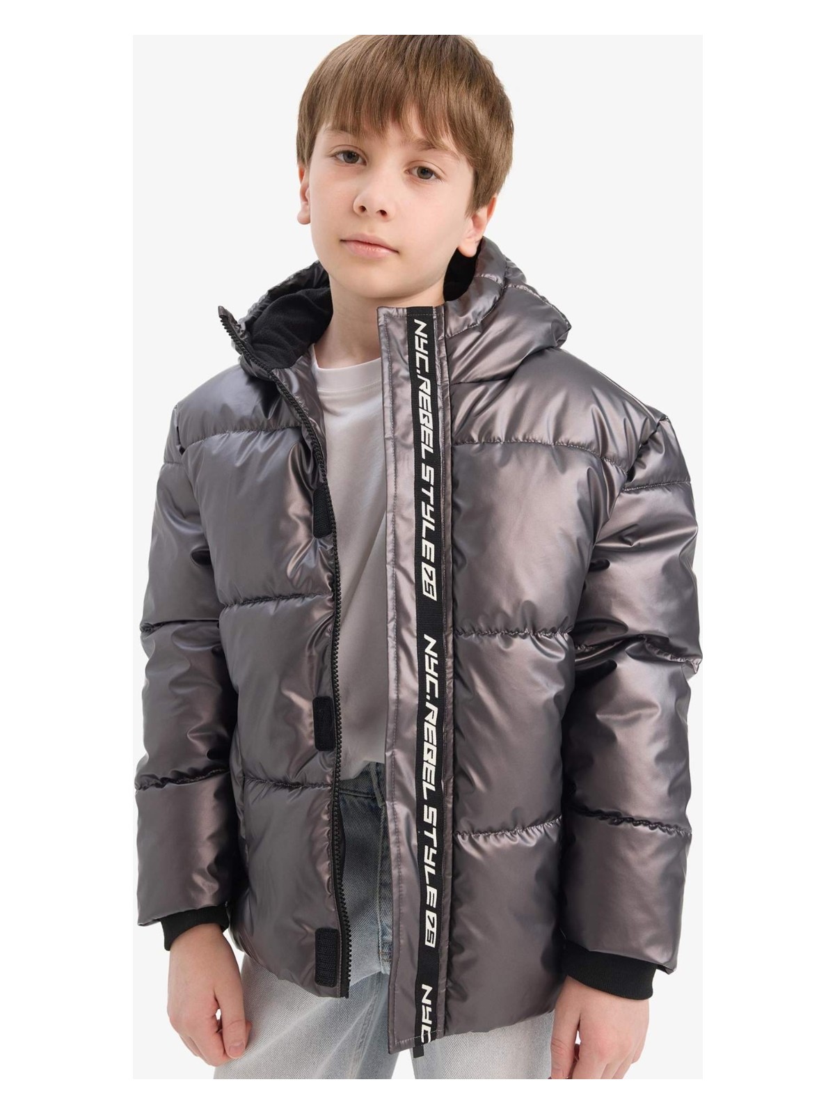 DeFacto Su İtici Kapüşonlu Polar Astarlı Şişme Mont Erkek Çocuk C5524A825WN