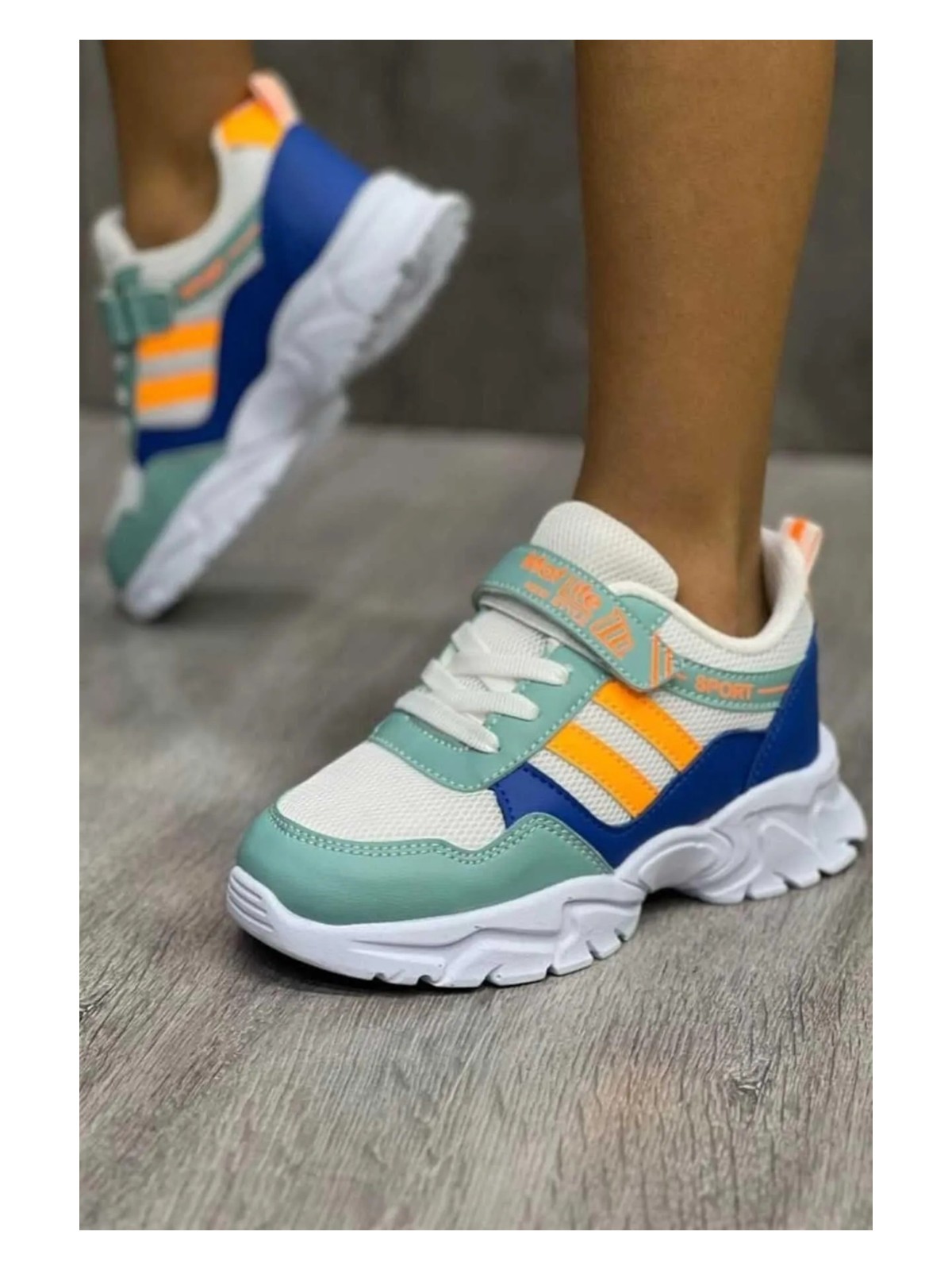 Adımist Çocuk Ortopedik Cırtlı Hafif Unisex Sneaker Spor Ayakkabı (MAF CIRTLI) - Görsel 5