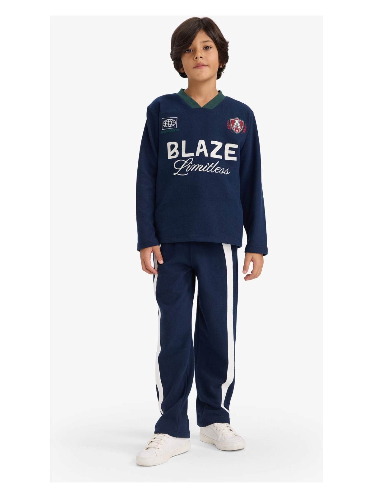 DeFacto 2'li Takım Baskılı Sweatshirt Eşofman Altı Erkek Çocuk G4387A825WN