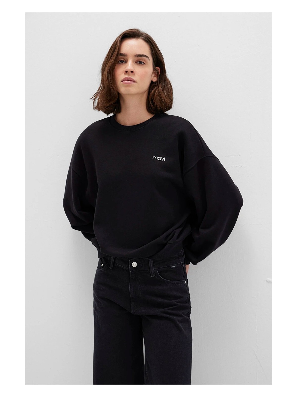 Mavi Mavi Logo Baskılı Siyah Sweatshirt 1S10490-900