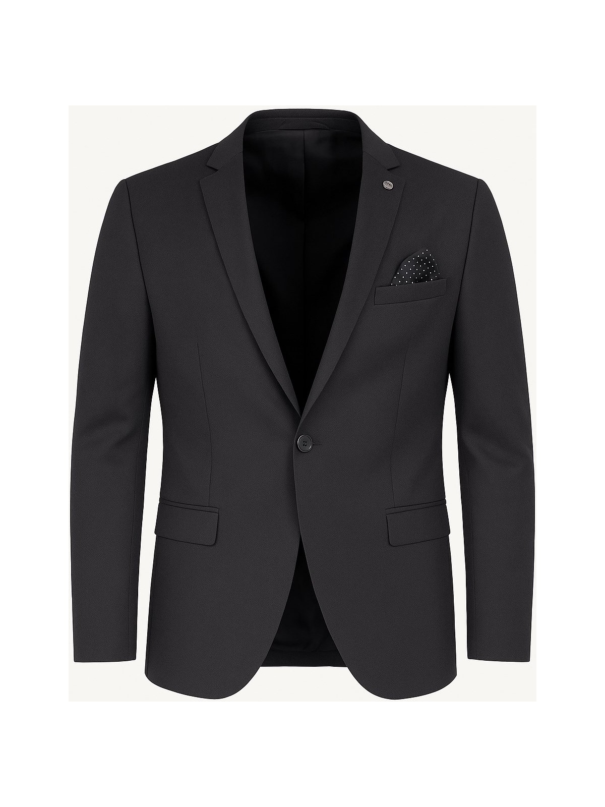 Plus Scorpion Erkek Siyah Blazer Ceket – Italyan Kesim, Tek Düğmeli, Tek Yırtmaçlı Şık Klasik Model