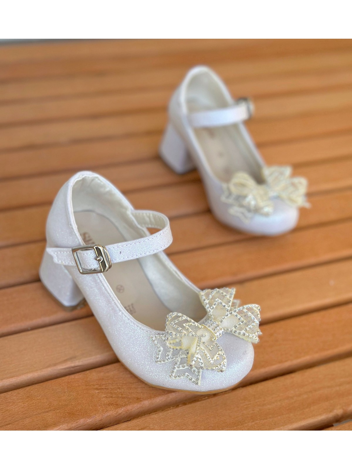 Surpie Shoes Çocuk Topuklu Ayakkabı, Kısa Topuklu Ayakkabı, Çocuk Abiye Ayakkabı