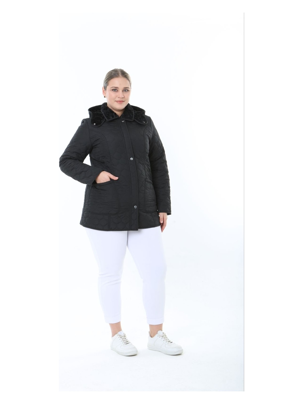 TUTveAL Collection İTHAL, YUMUŞAK KÜRKLÜ, SU İTİCİ MONT,BÜYÜK BEDEN, TAVŞAN TÜYLÜ KABAN,KAPİTONE MONT, PREMİUM SERİ