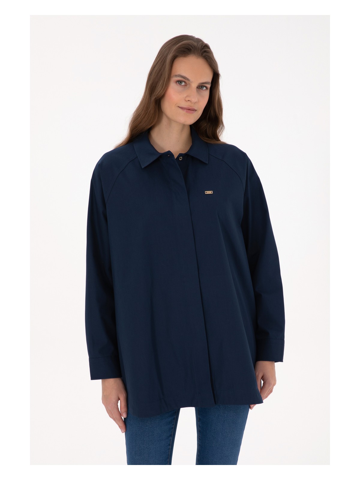 U.S. Polo Assn. U.s. Polo Assn. Kadın Lacivert Gömlek Desenli 50316399-VR033