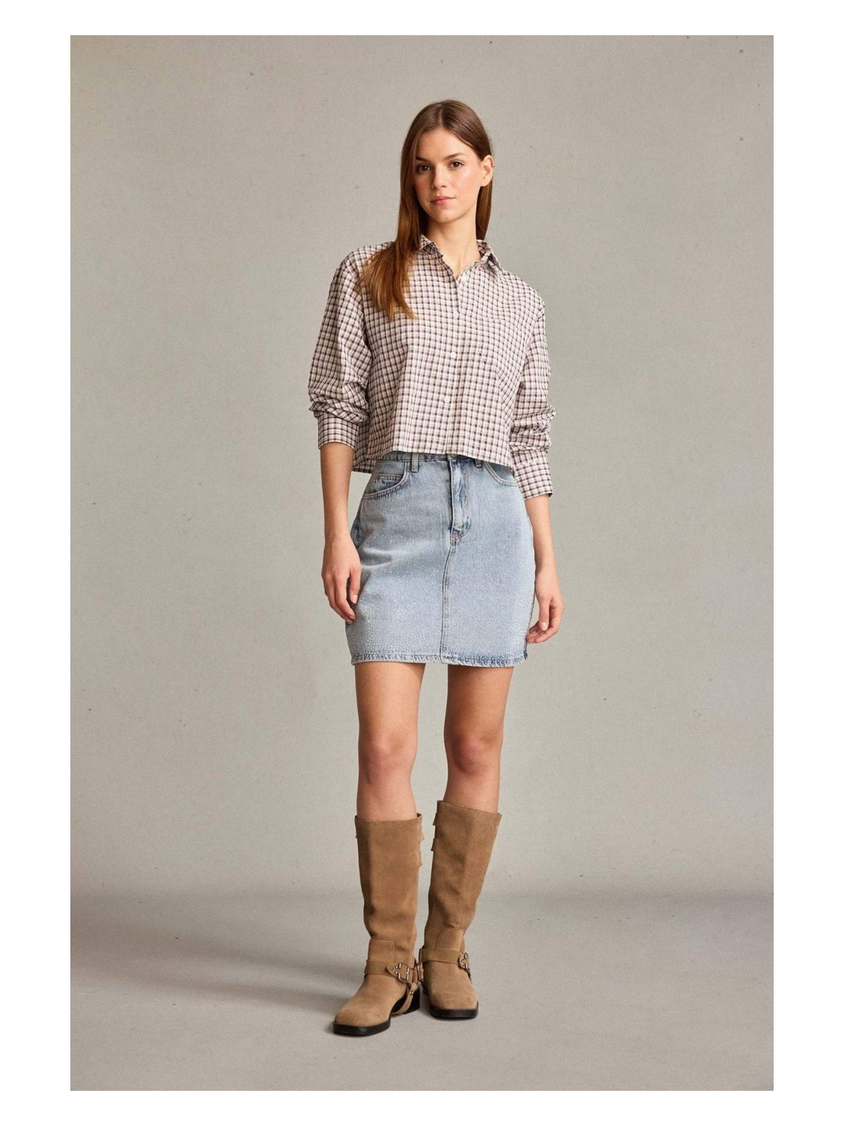 DeFacto İşlemeli Mini Jean Etek F9551AX25SM