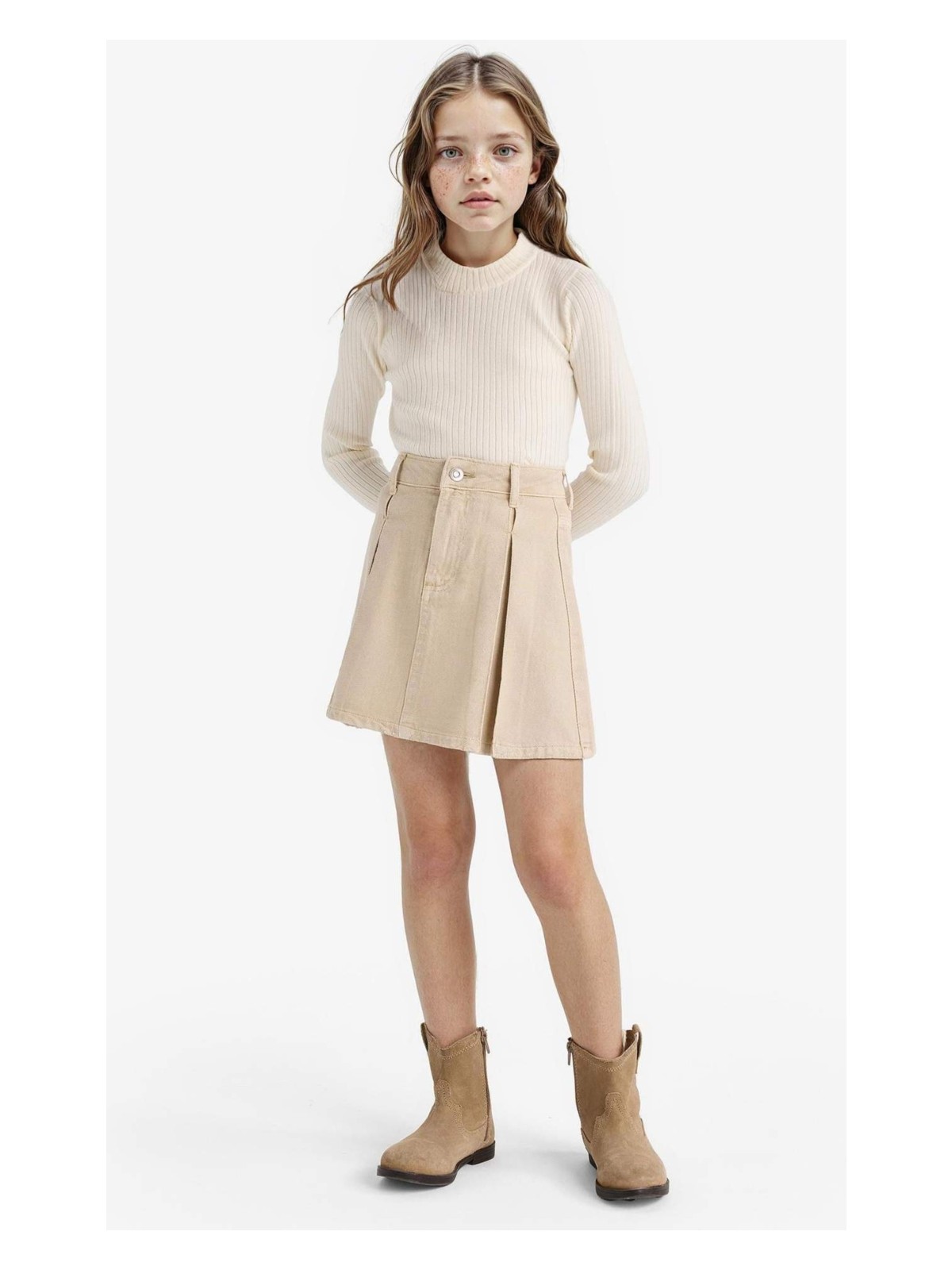DeFacto Pileli Gabardin Etek Kız Çocuk E9322A825AU