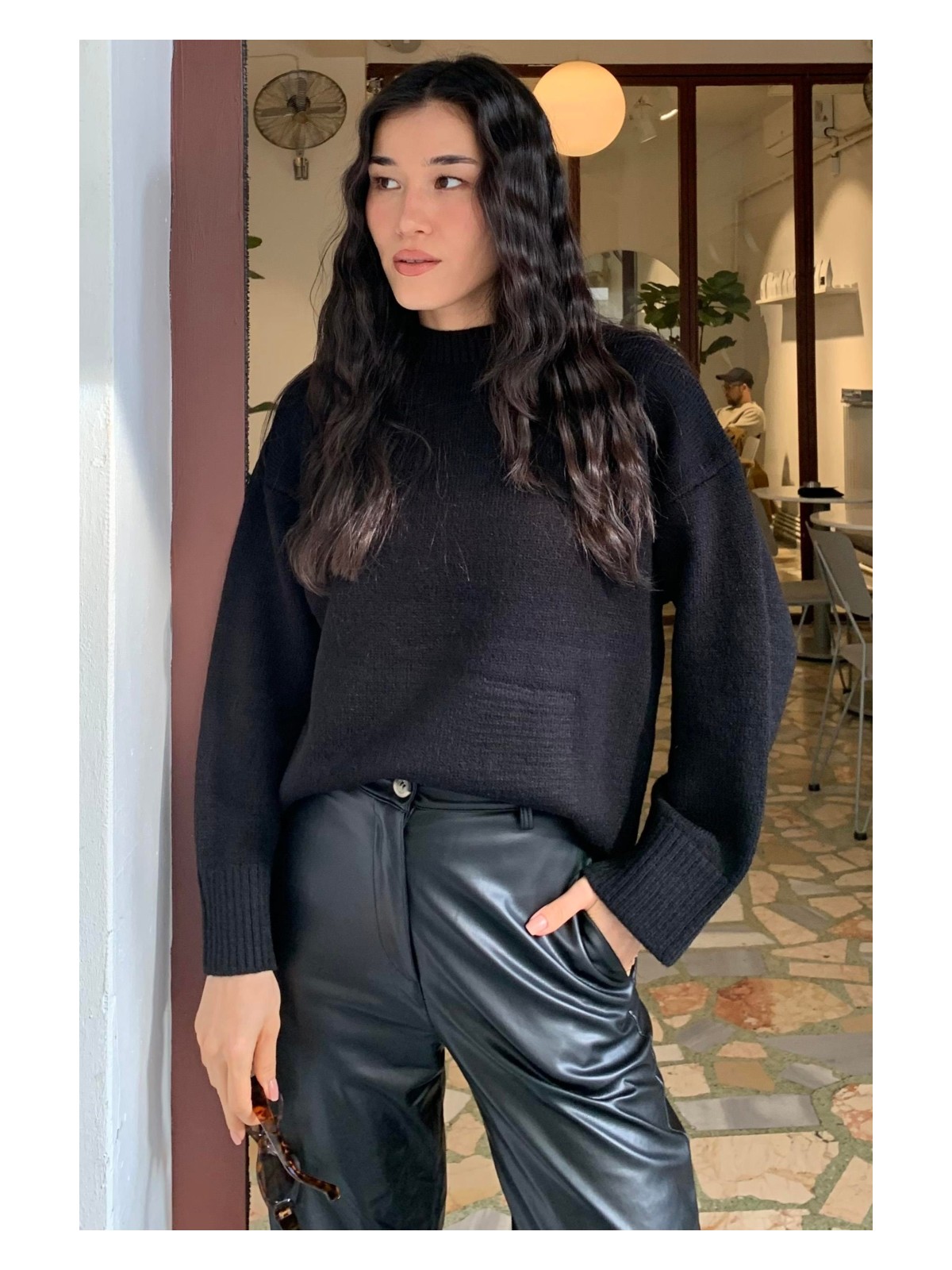 İmaj Butik Bordo Bisiklet Yaka Yumuşak Dokulu Oversize Triko Kazak - Görsel 7