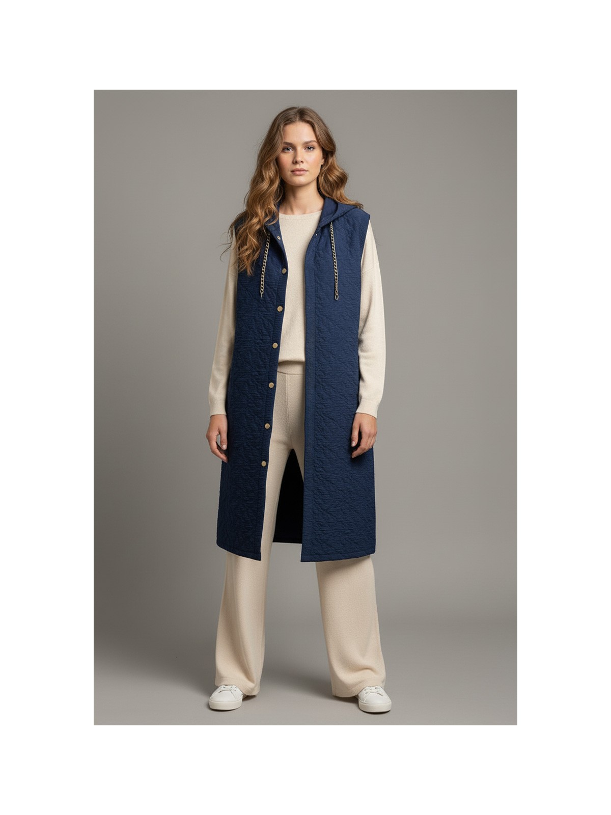 Puyeni Düğme Detaylı Kapüşonlu Kapitone Yelek 110CM - Görsel 4