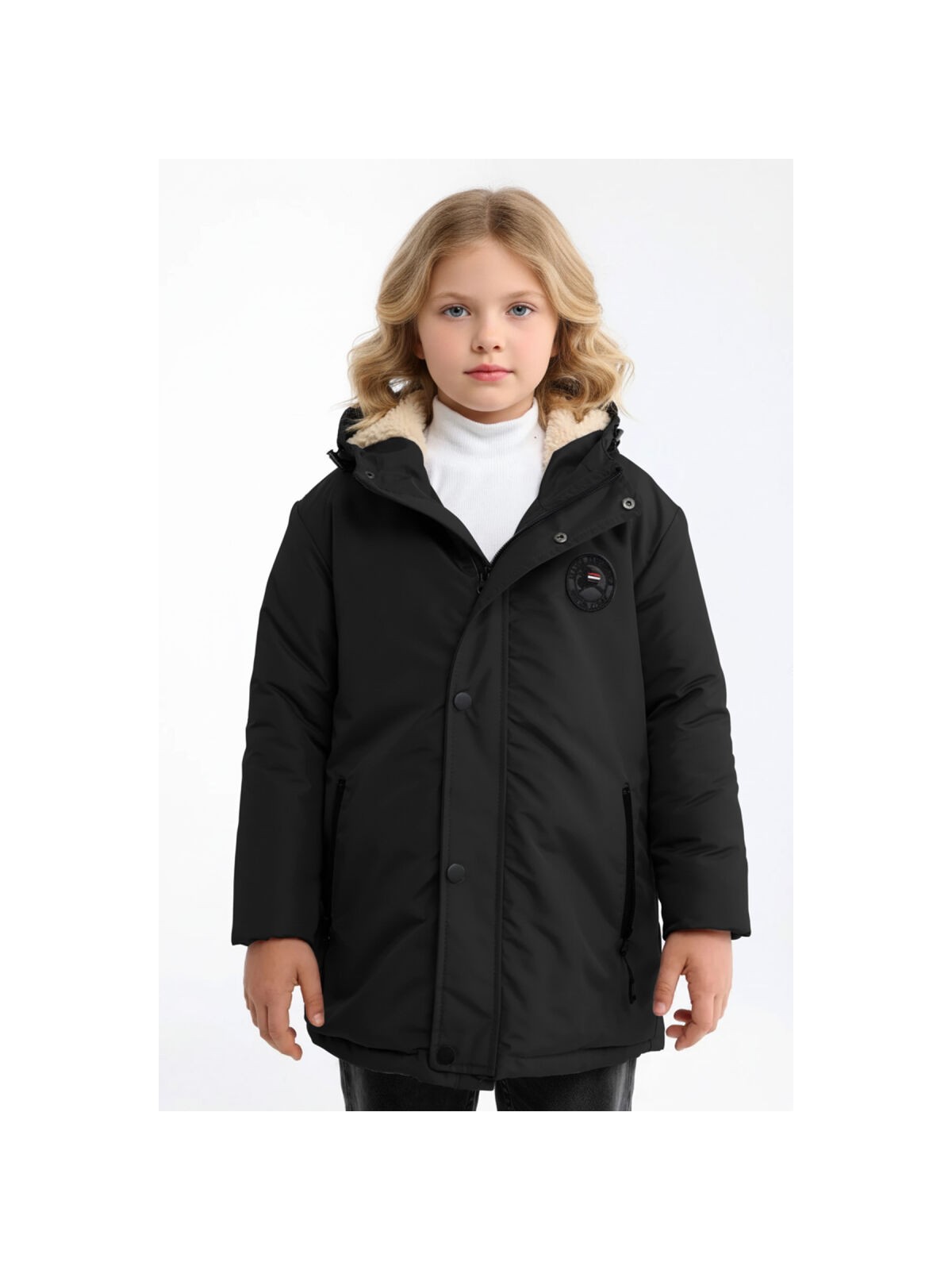 D1fference İçi Kürklü Su ve Rüzgar Geçirmez Kapüşonlu Kız Çocuk Mont - Görsel 3