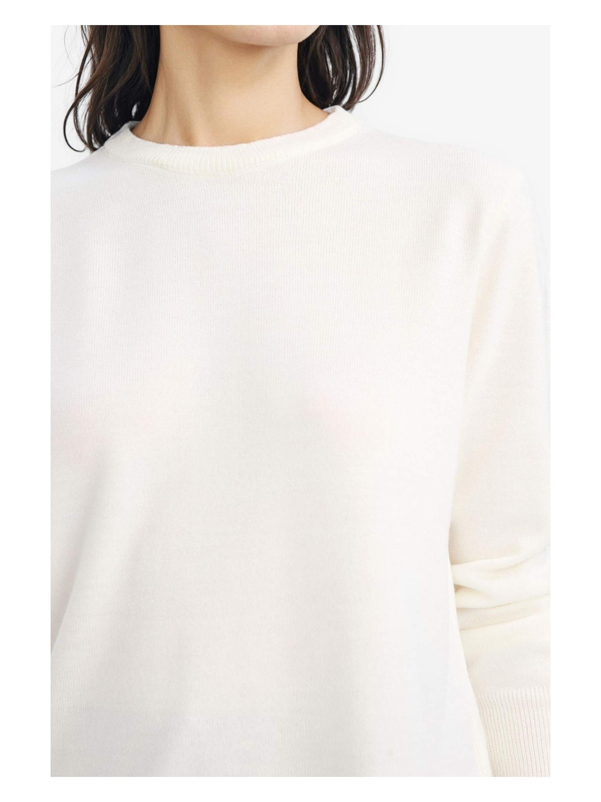 DeFacto Relax Fit Bisiklet Yaka Triko Kazak C0058AX25WN - Görsel 5