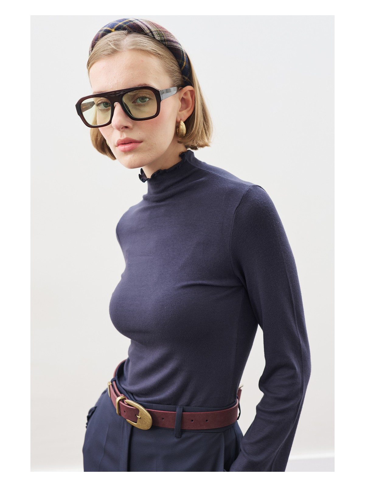 Manuka Balıkçı Yaka Bluz Siyah - Görsel 4