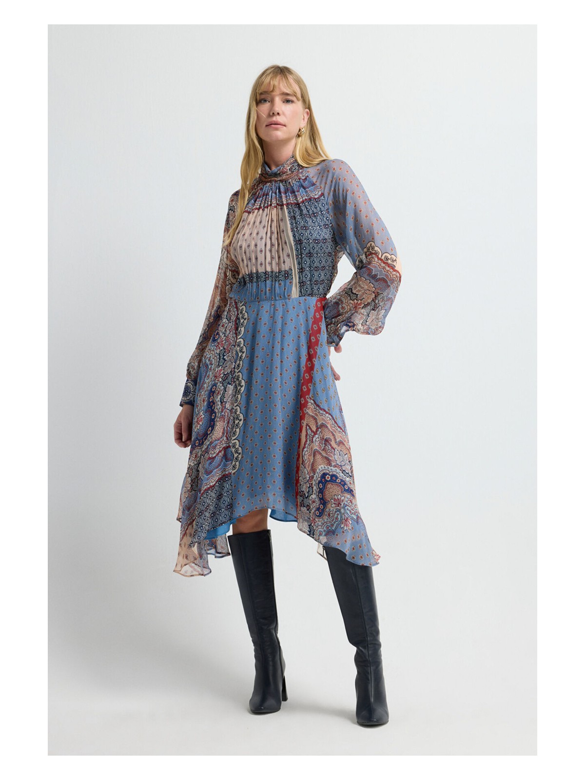 adL Adl Volanlı Elbise Emp.mavi 12445777000