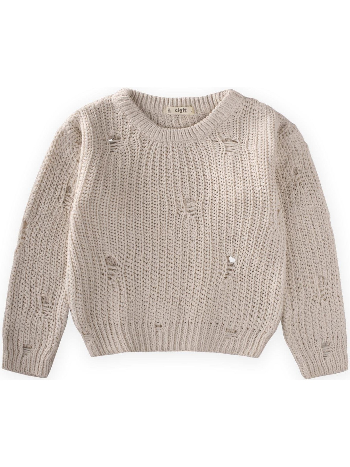 Cigit Selanik Triko Kazak 2-8 Yaş Naturel