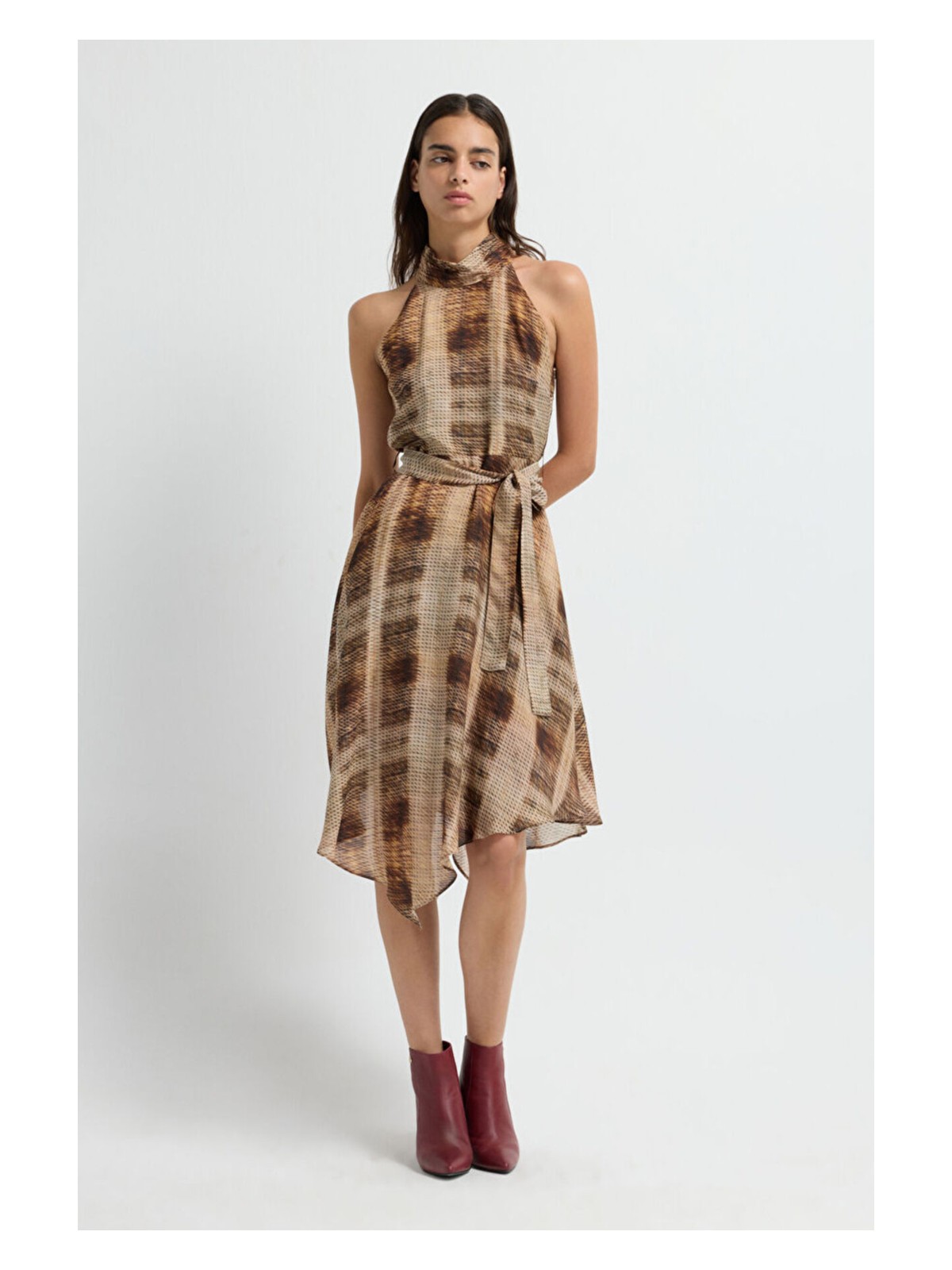 adL Adl Kolsuz Asimetrik Desenli Elbise Emp.khv 12445773000