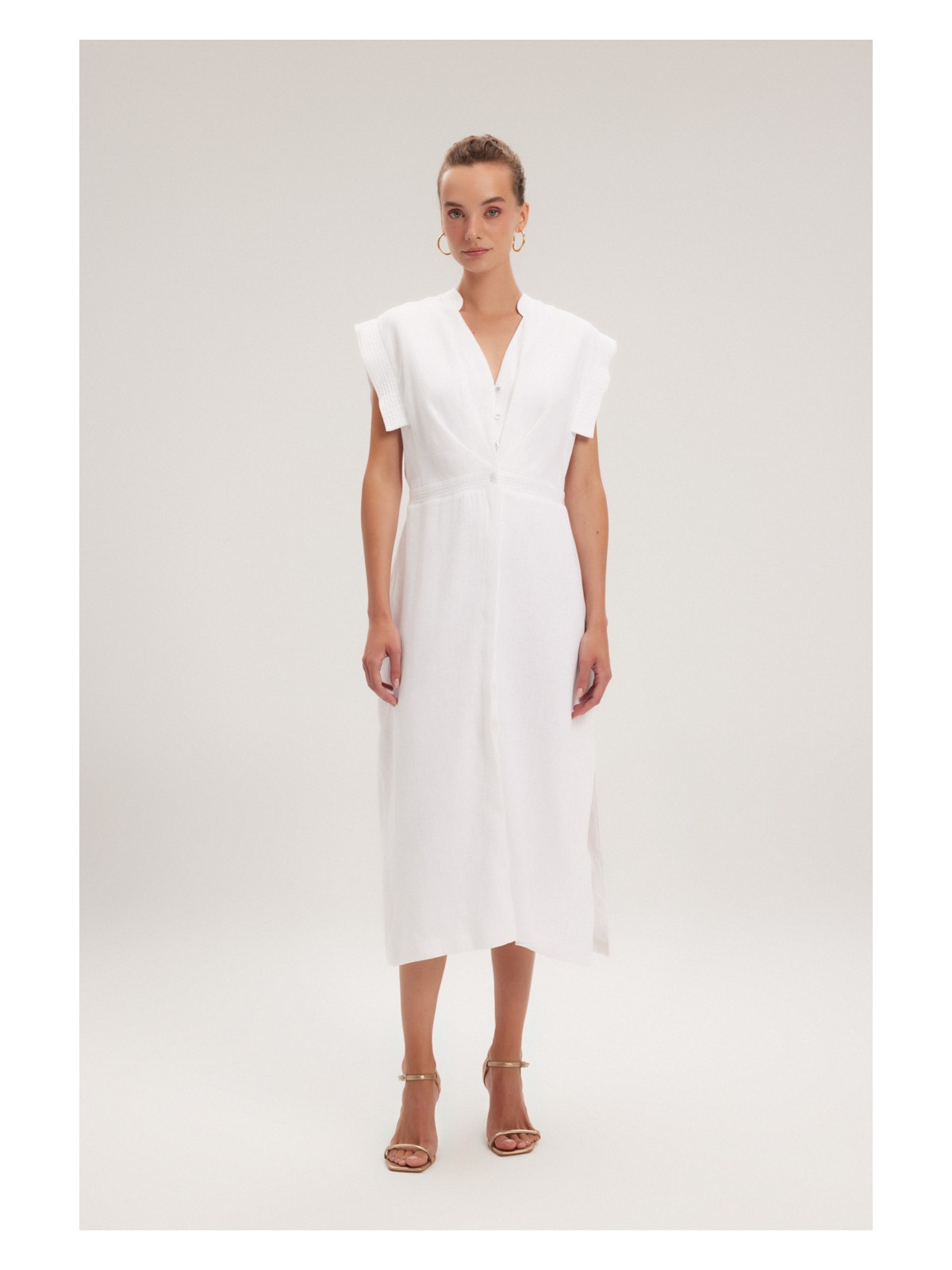 adL Adl Bağlama Detaylı Elbise Beyaz 12443843000