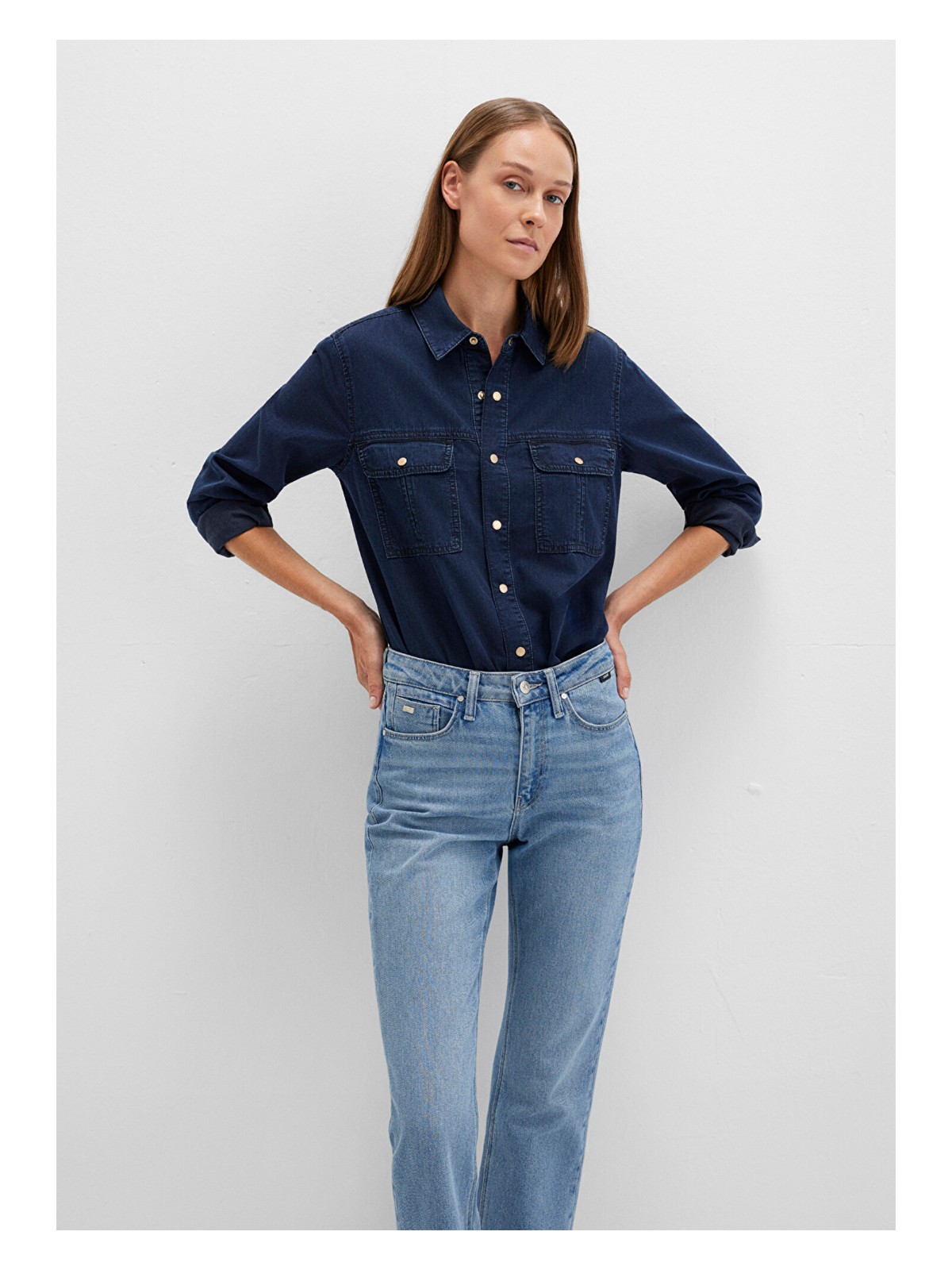 Mavi Nia Gold Premium Mürekkep Mavi Jean Gömlek 1211137-90540