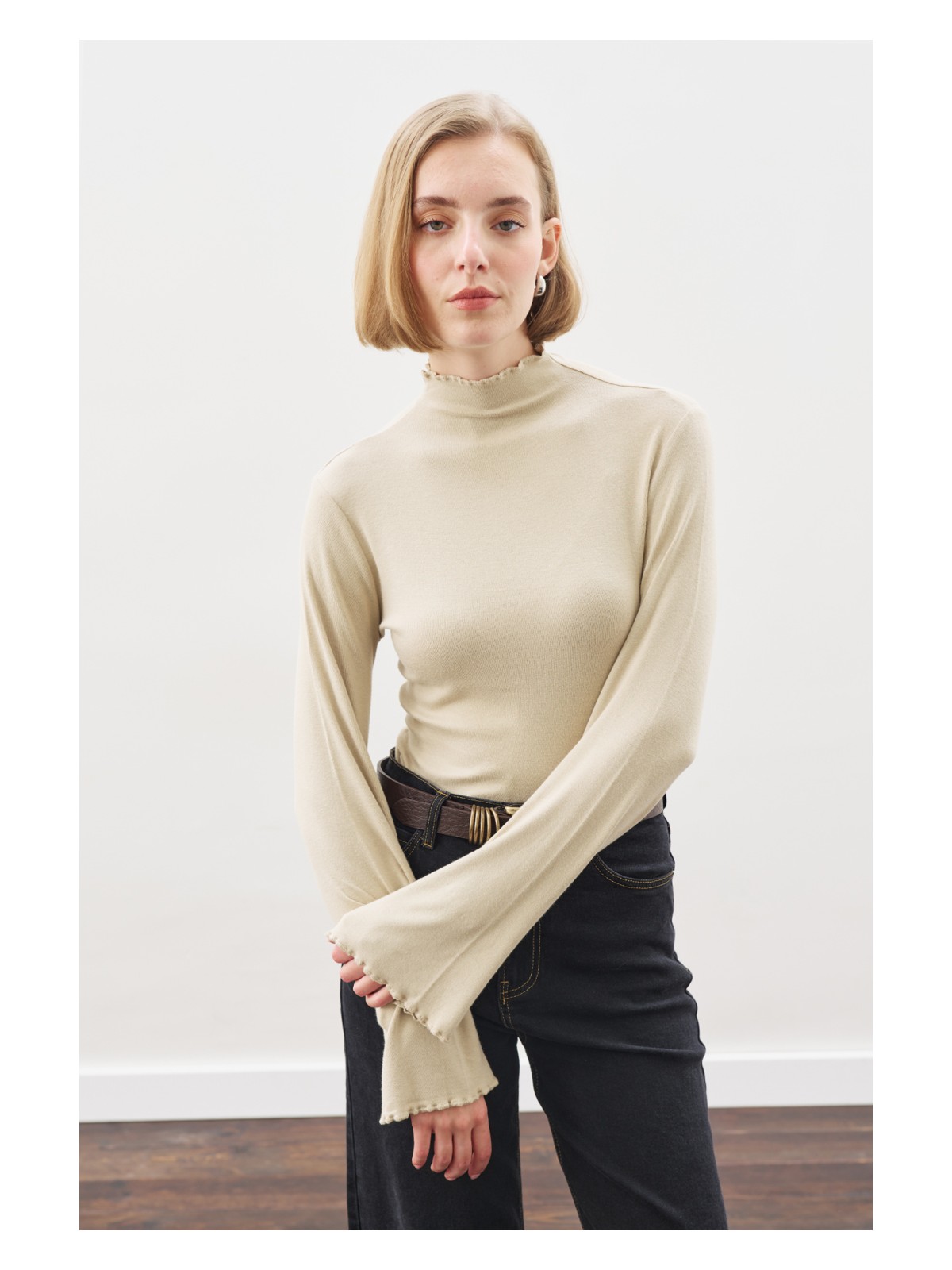 Manuka Balıkçı Yaka Bluz Siyah - Görsel 5