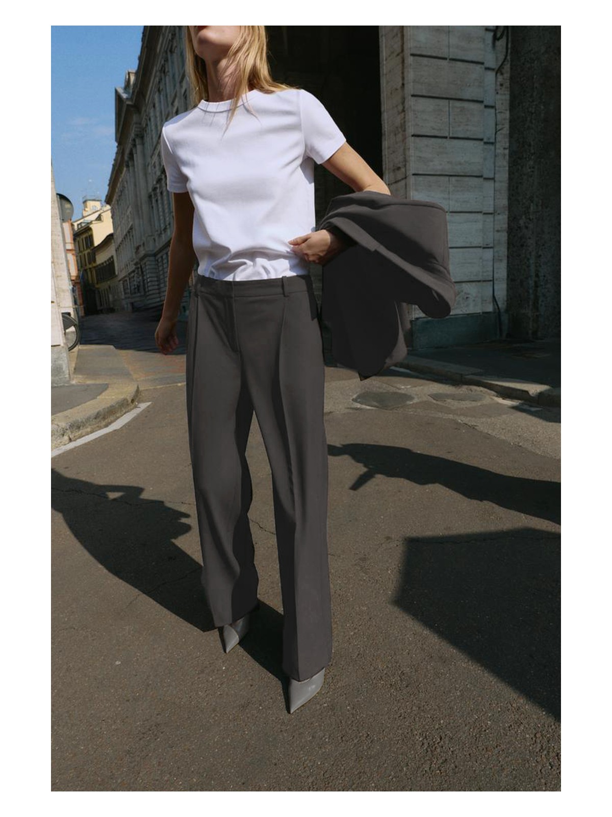 Açelya Okcu Premium Vento Orta Bel Wide Leg Dokuma Pantolon - Görsel 3