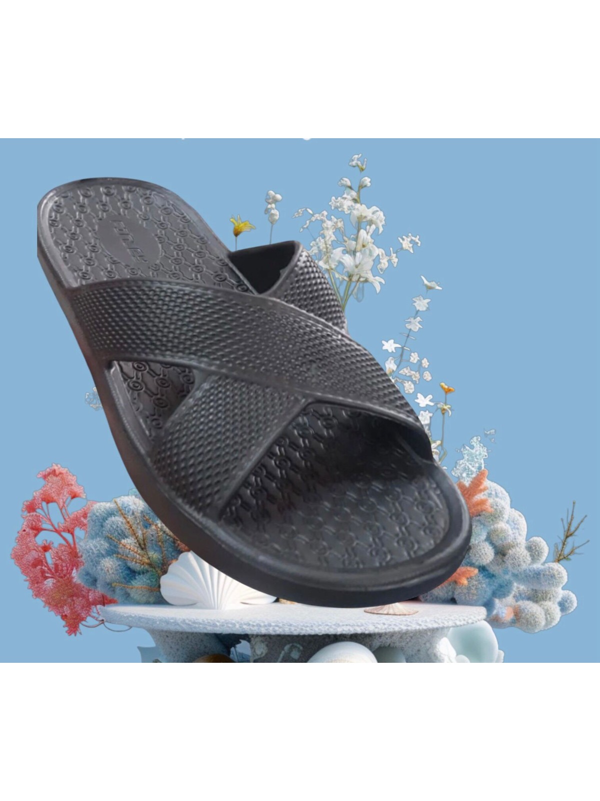 Gezer Yazlık Islak Zemine Uygun Eva Ev Bahçe Banyo Erkek Terlik - Görsel 3