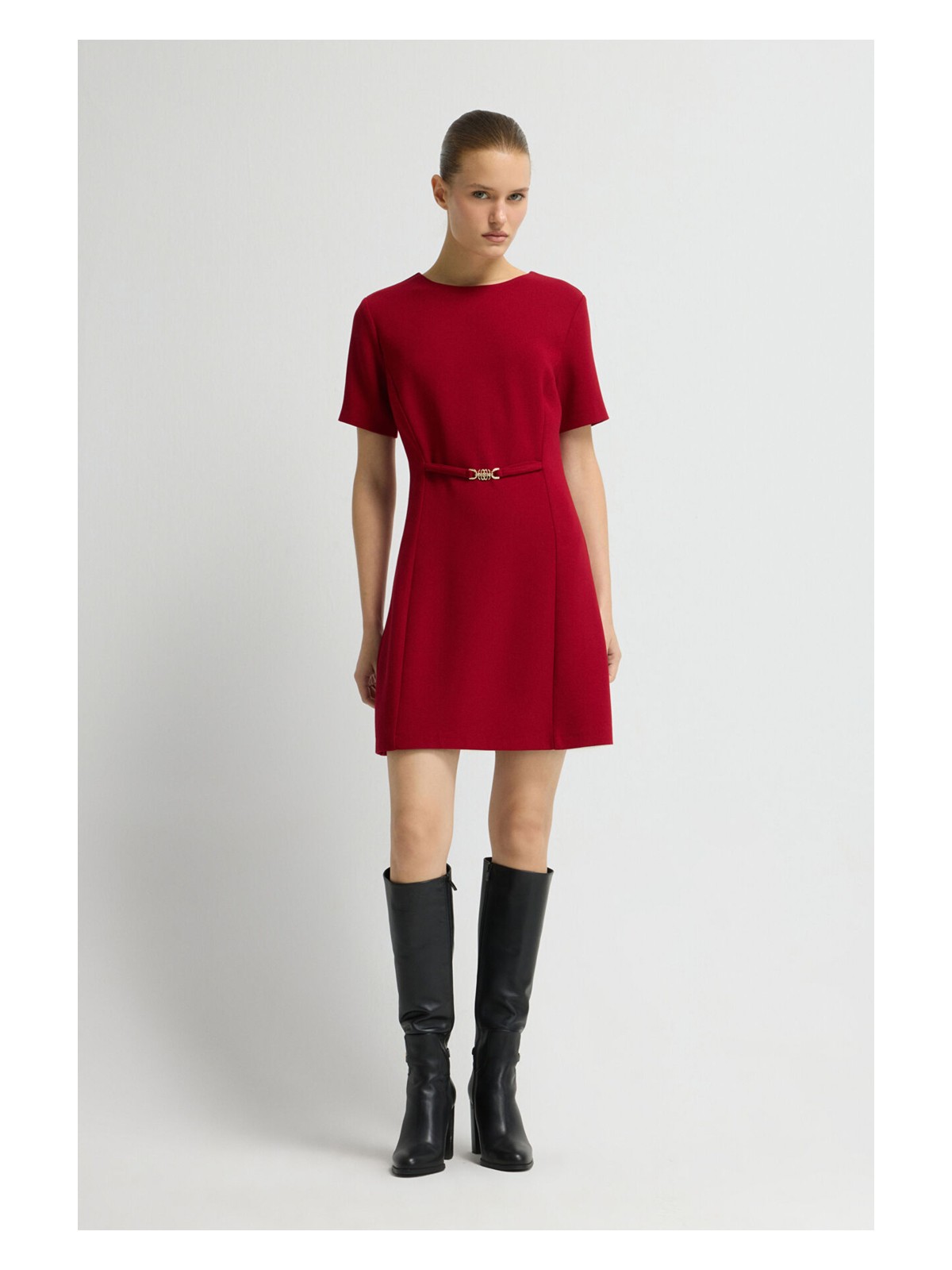 adL Adl Toka Detaylı Mini Elbise Lacivert 12444225001 - Görsel 3