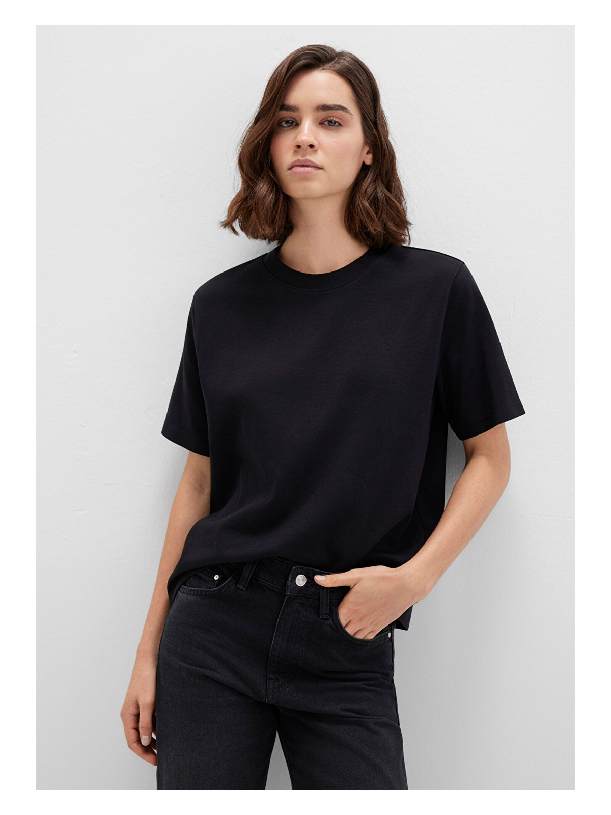 Mavi Siyah Basic Interlok Tişört 1613820-900