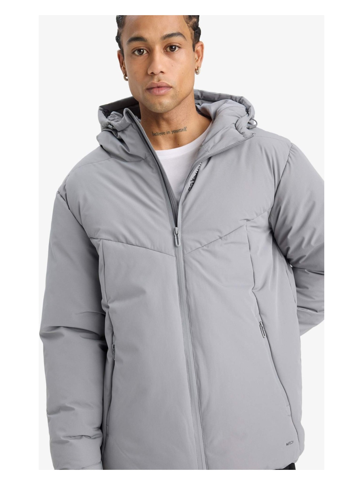 DeFacto Su İtici Regular Fit Kapüşonlu Fermuarlı Rüzgar Geçirmez Mont E9487AX25WN