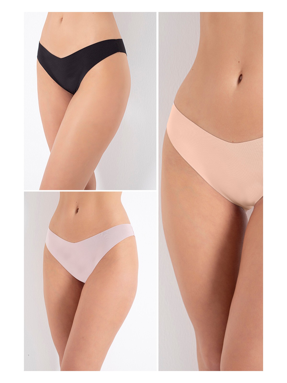 NBB Nbb Siyah Vizon Ten Rengi 3lü Lazer Iz Yapmaz V Shape Brazillian Külot