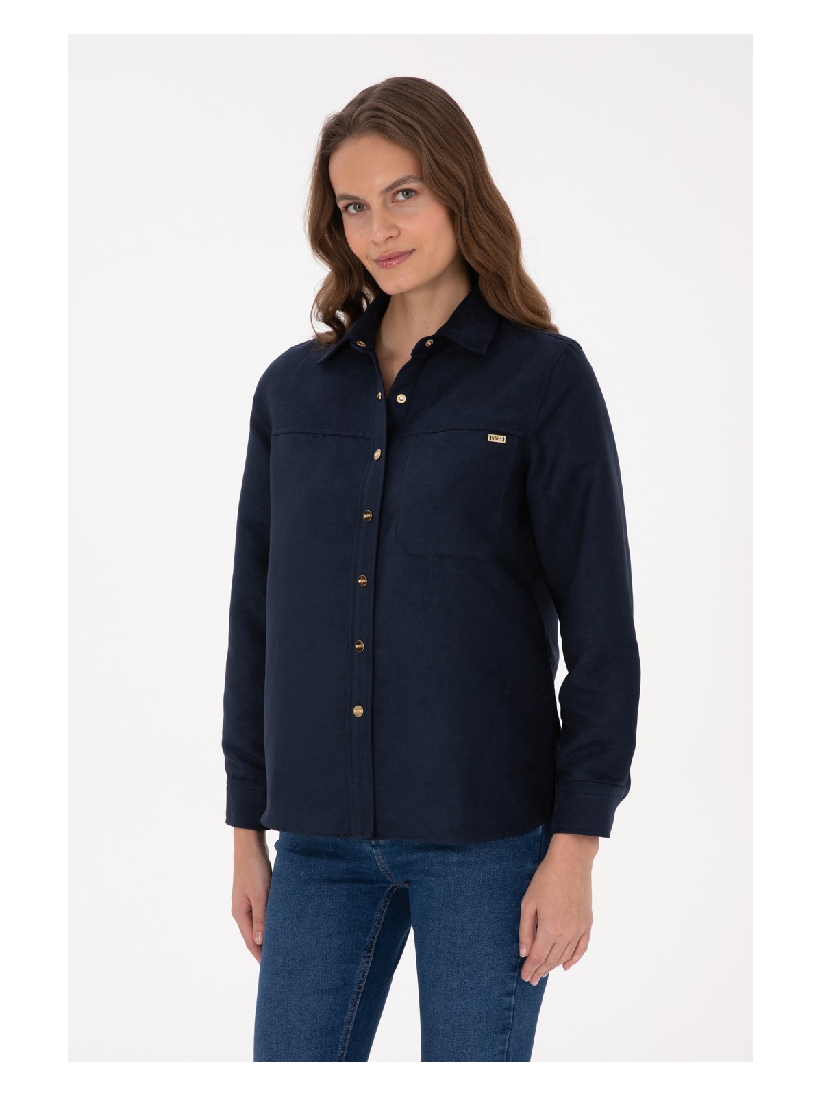 U.S. Polo Assn. U.s. Polo Assn. Kadın Lacivert Gömlek Desenli 50317242-VR033