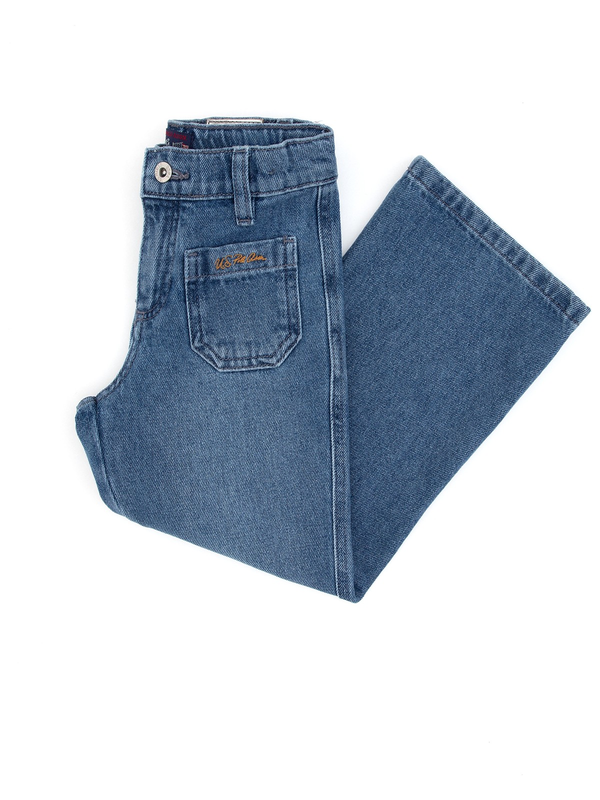 U.S. Polo Assn. Kız Çocuk Açık Mavi Flare Fit Jean Pantolon 50317882-DN0003