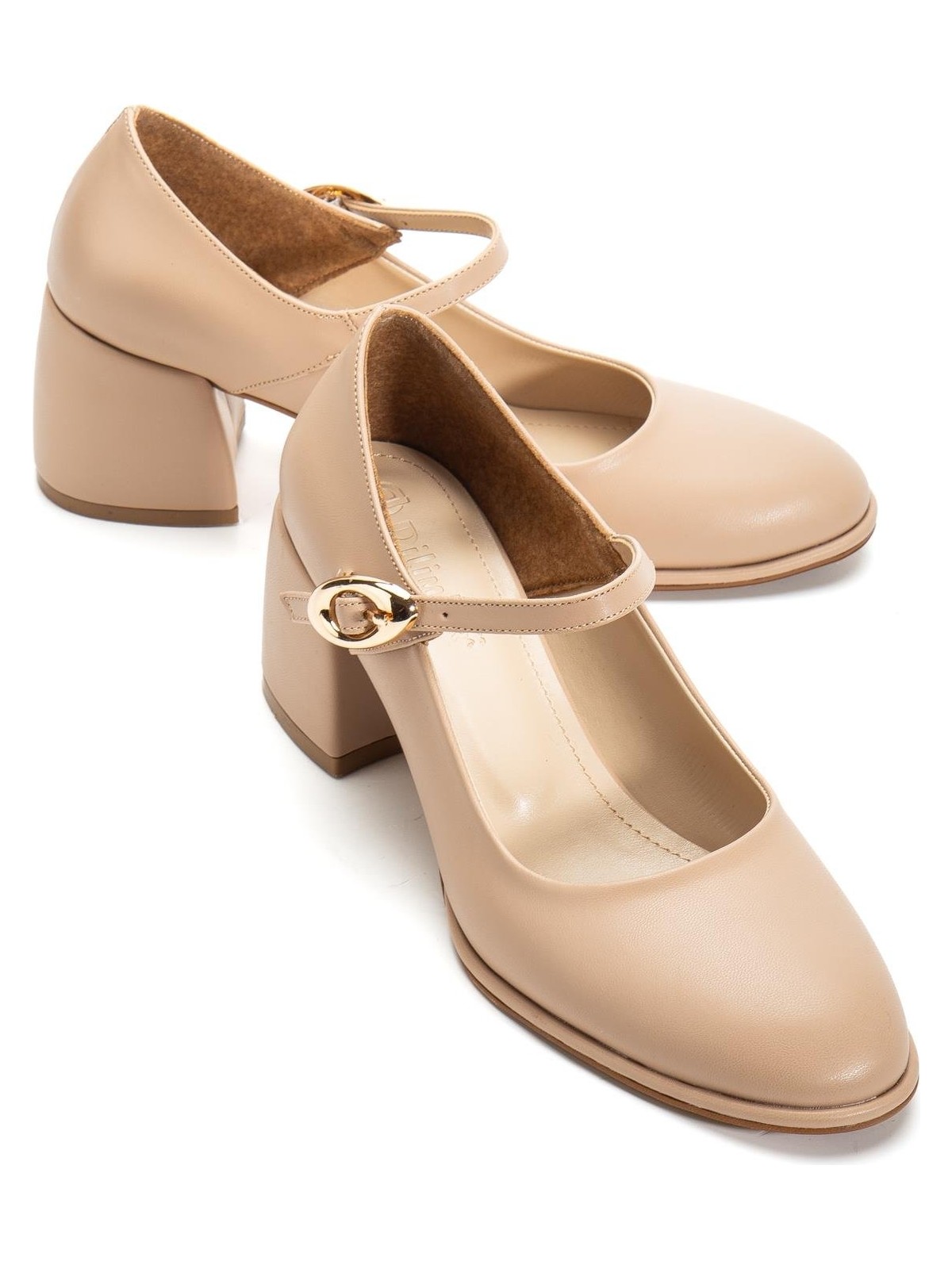 Dilimler Ayakkabı Siyah Kadın Kalın Topuklu Ayakkabı Baretli Vardola Kalın Tokalı - Görsel 5