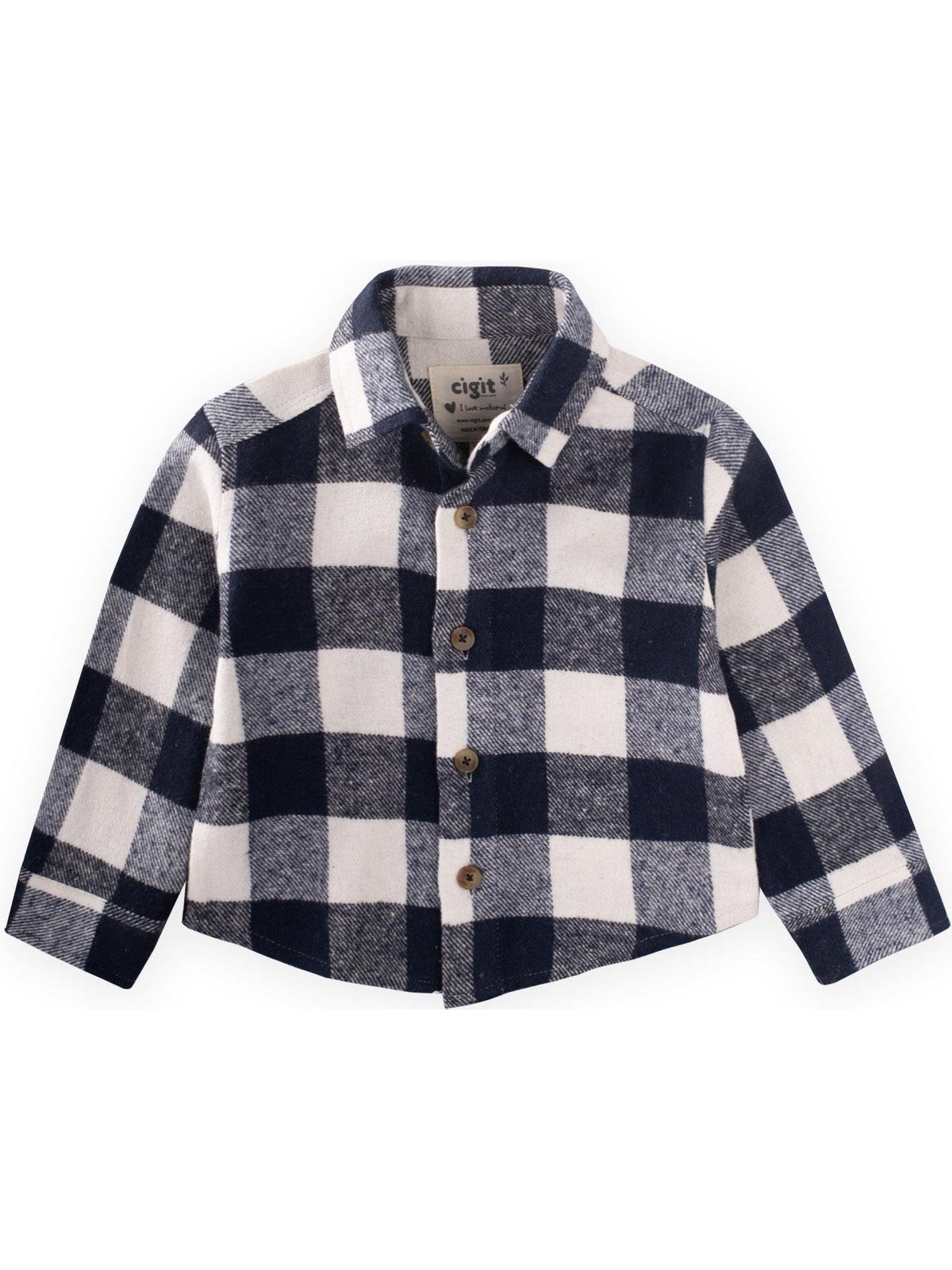 Cigit Oduncu Gömleği 1-9 Yaş Lacivert Ekose