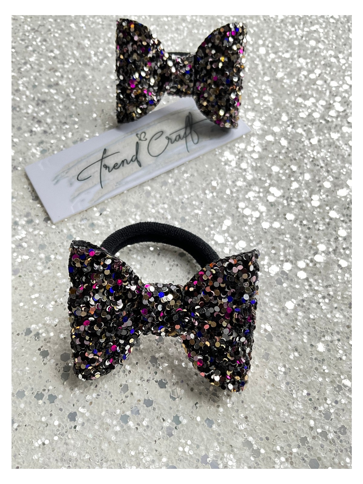 Glitter Payet Parlak Fiyonk 2’li Lastik Toka - Görsel 7