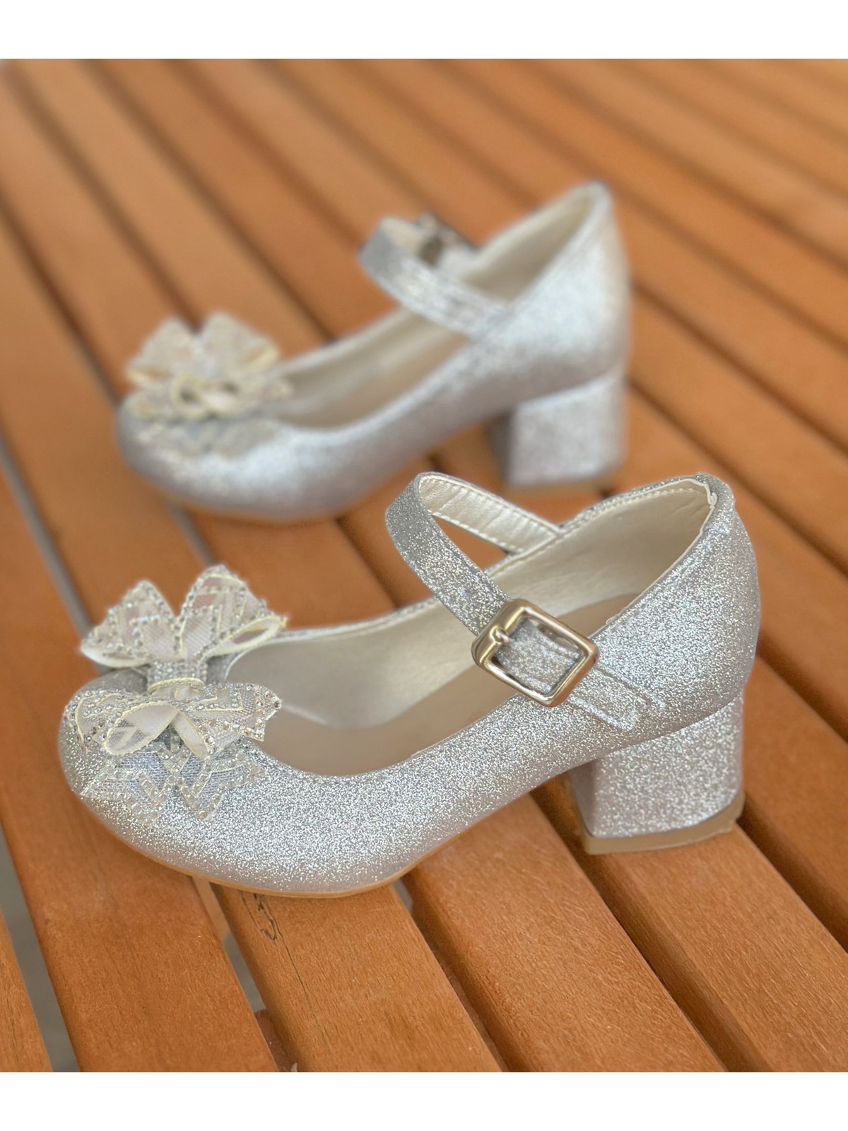 Surpie Shoes Çocuk Topuklu Ayakkabı, Kısa Topuklu Ayakkabı, Çocuk Abiye Ayakkabı - Görsel 4