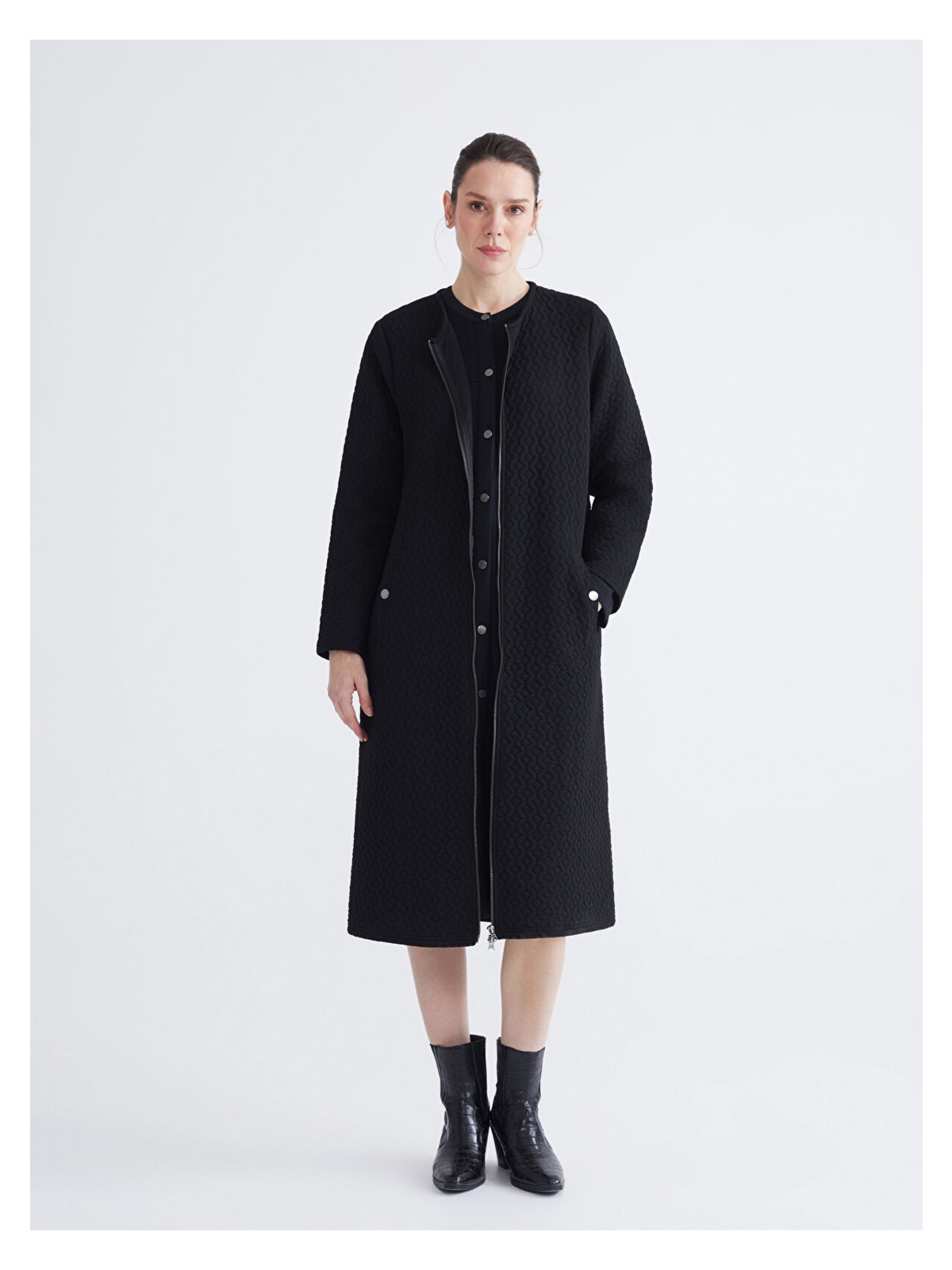 LC Waikiki Lc Waikiki Yeni Sezon Bisiklet Yaka Fermuarlı Tesettür Kap