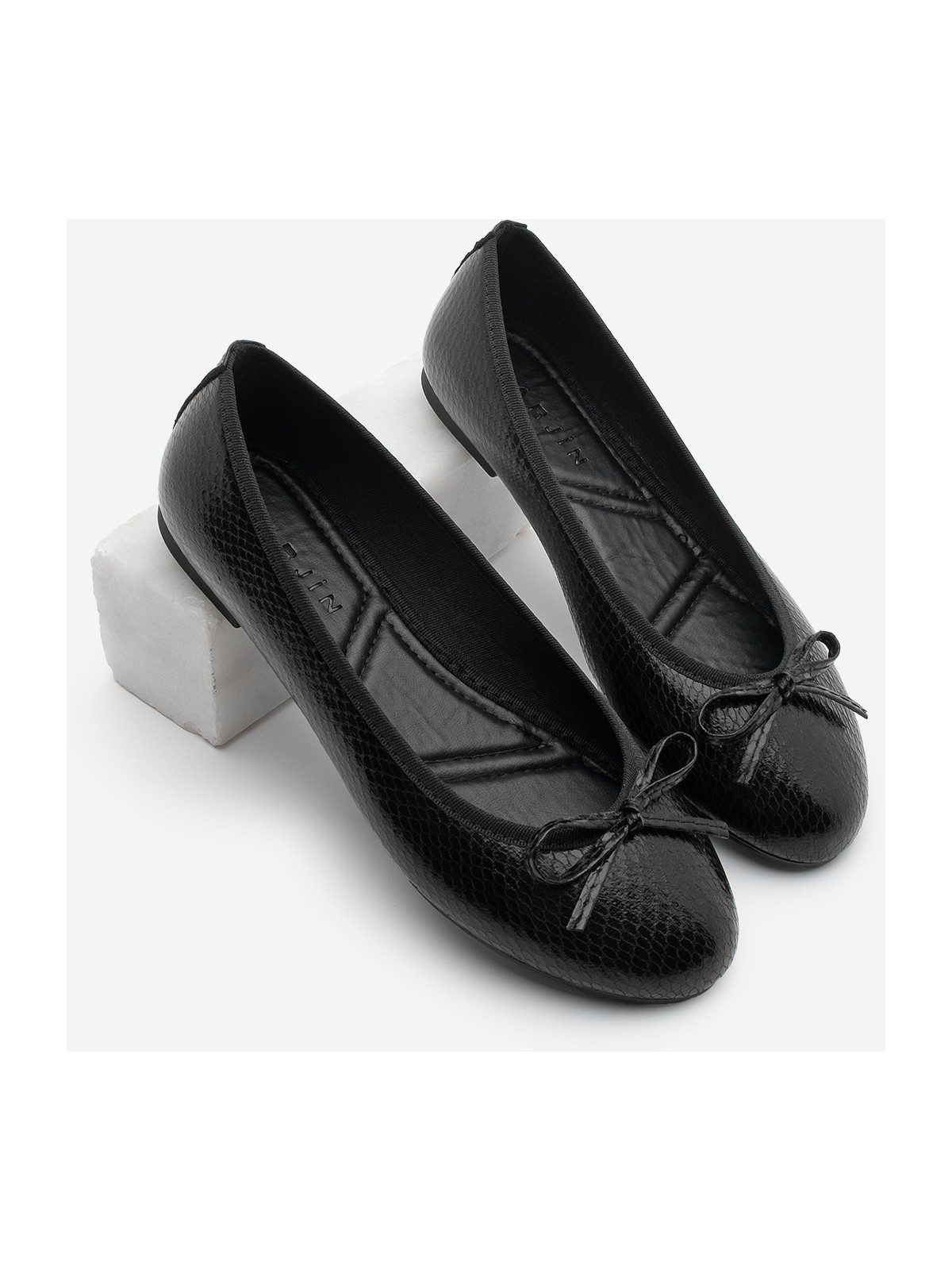 Marjin Kadın Günlük Babet Yuvarlak Burun Balerin Babet Adusa Leopar - Görsel 3