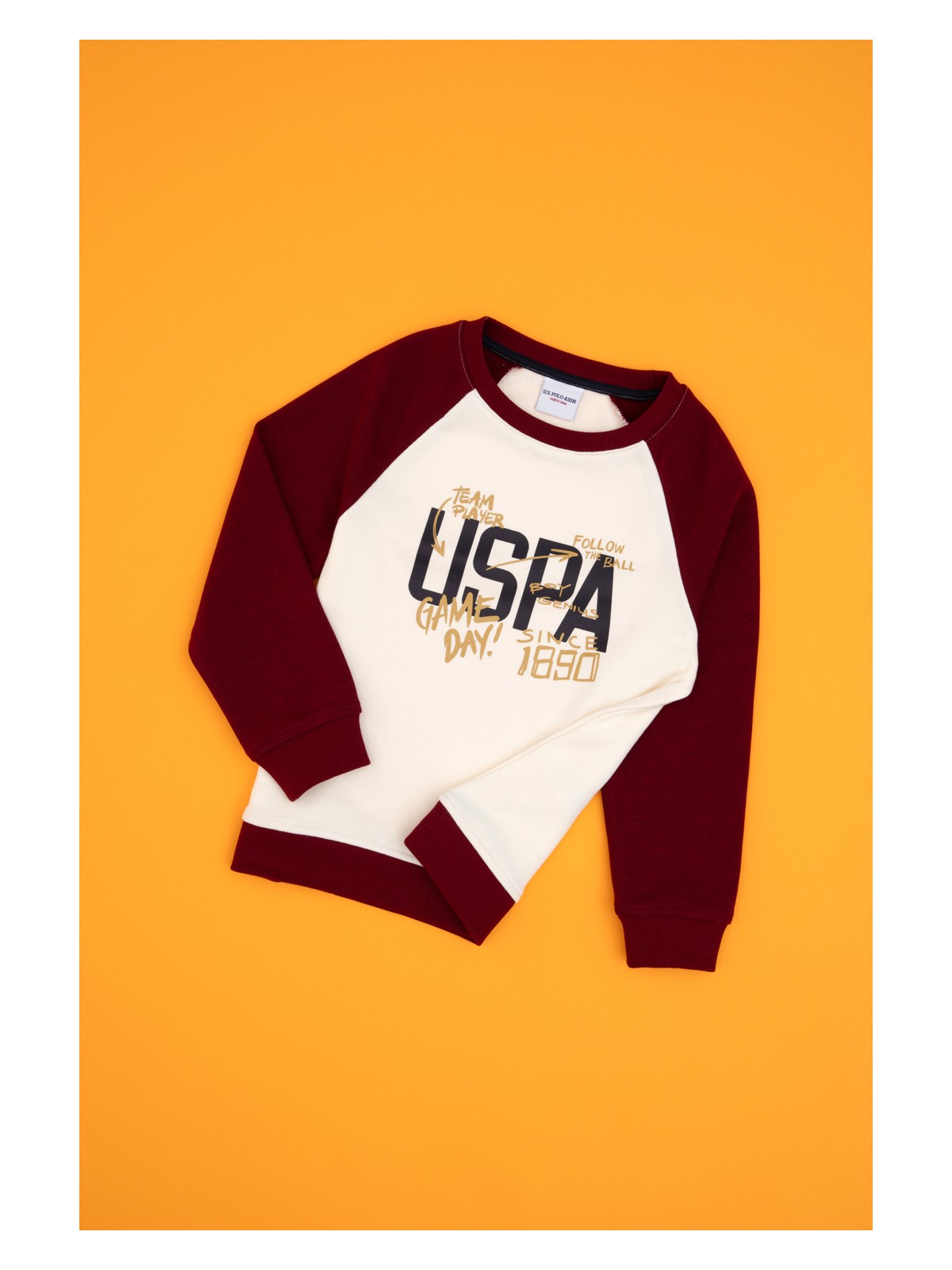 U.S. Polo Assn. Erkek Çocuk Bordo Bisiklet Yaka Sweatshirt 50316542-VR014