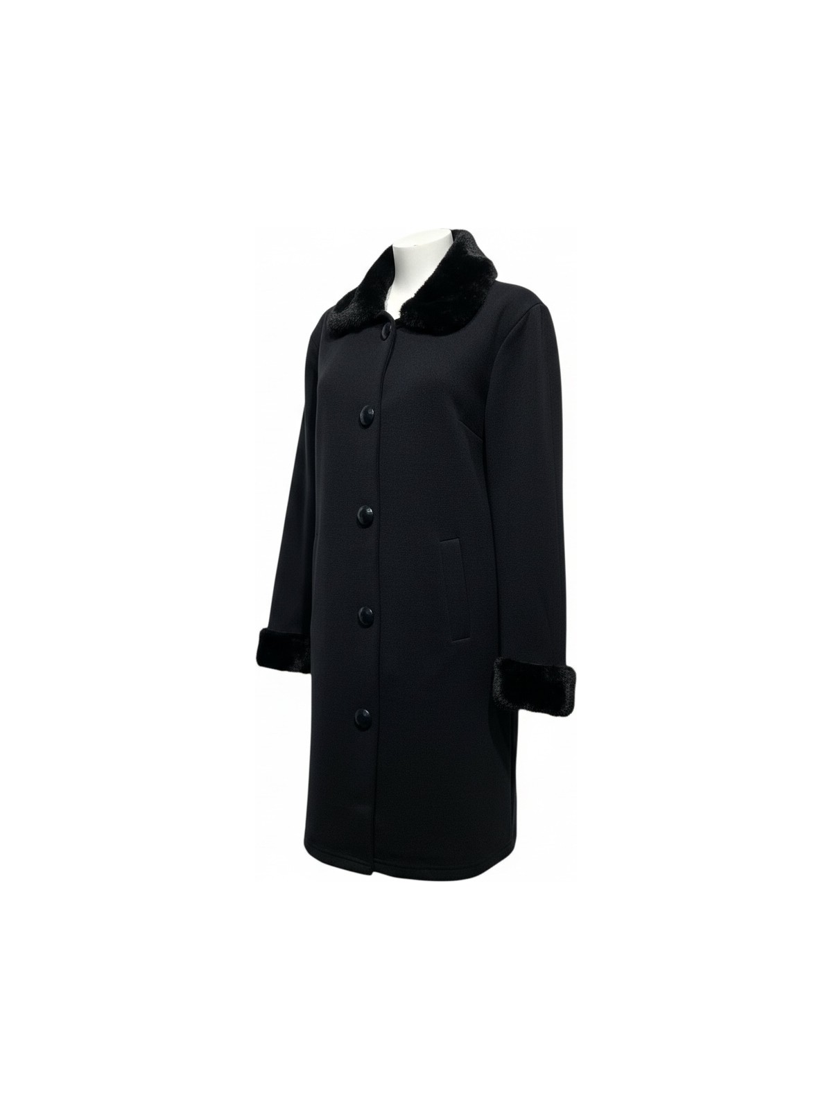 Lanze Çelik Örme Kürk Yakalı Triko Kaban