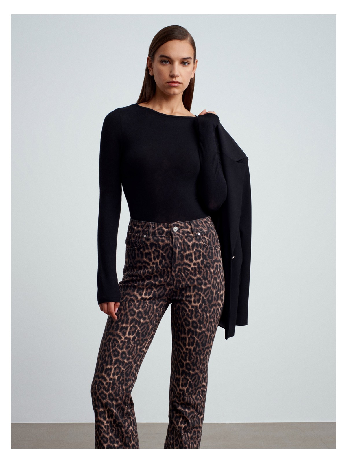 Dilvin 32325 Kayık Yaka Uzun Kollu Top-Vizon - Görsel 6