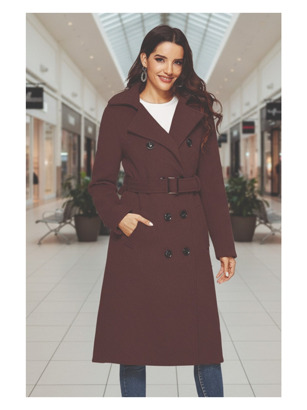 Barbora Kemer Detaylı Aksesuarlı Kaşe Kaban