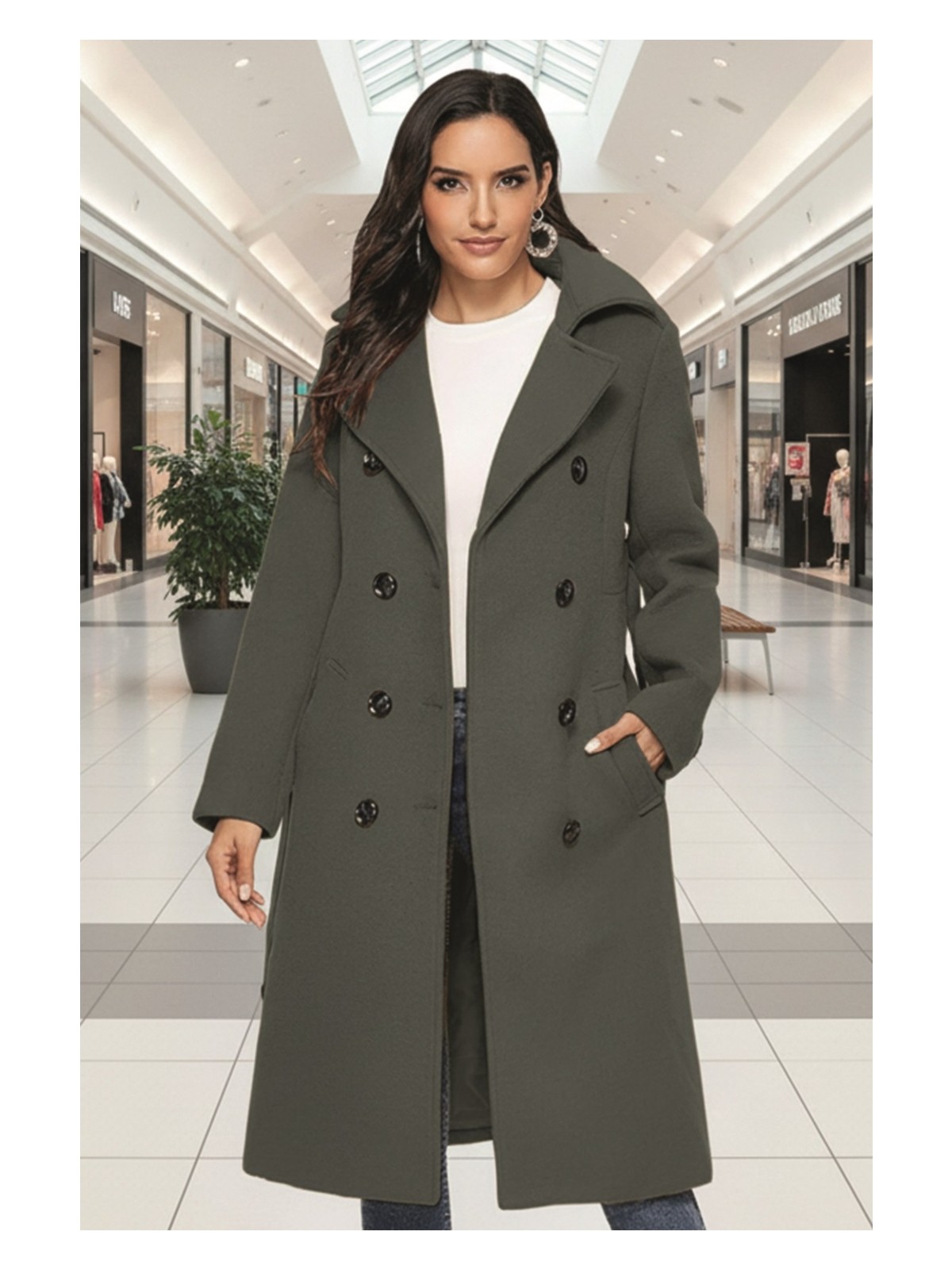 Barbora Kemer Detaylı Aksesuarlı Kaşe Kaban - Görsel 2