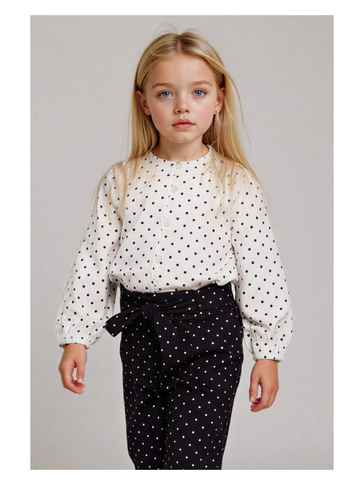 DeFacto Puantiyeli Reglan Kol Poplin Uzun Kollu Gömlek Kız Bebek G3654A525AU