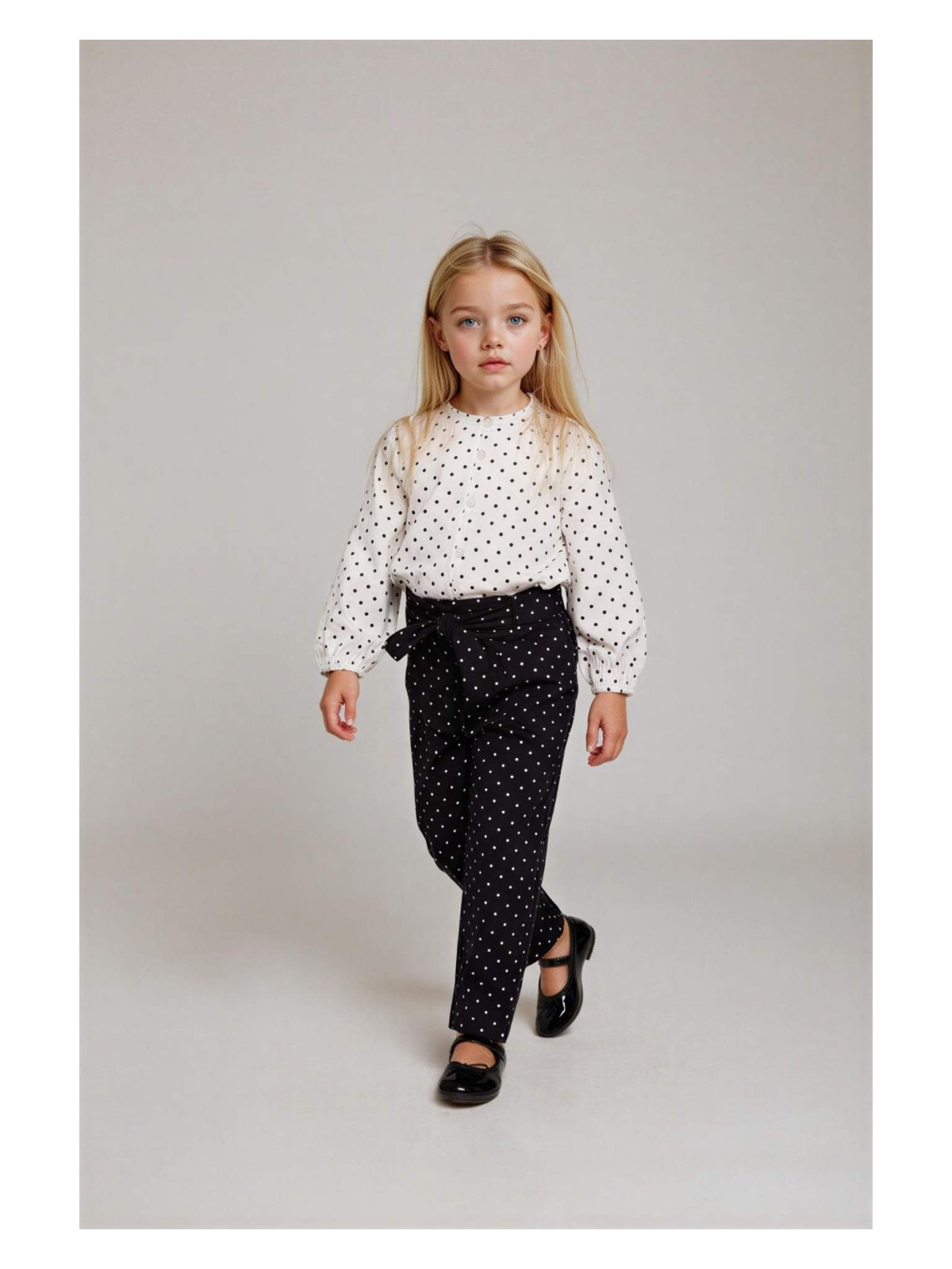 DeFacto Wide Leg Puantiyeli Düz Paça Poplin Pantolon Kız Bebek G3655A525AU