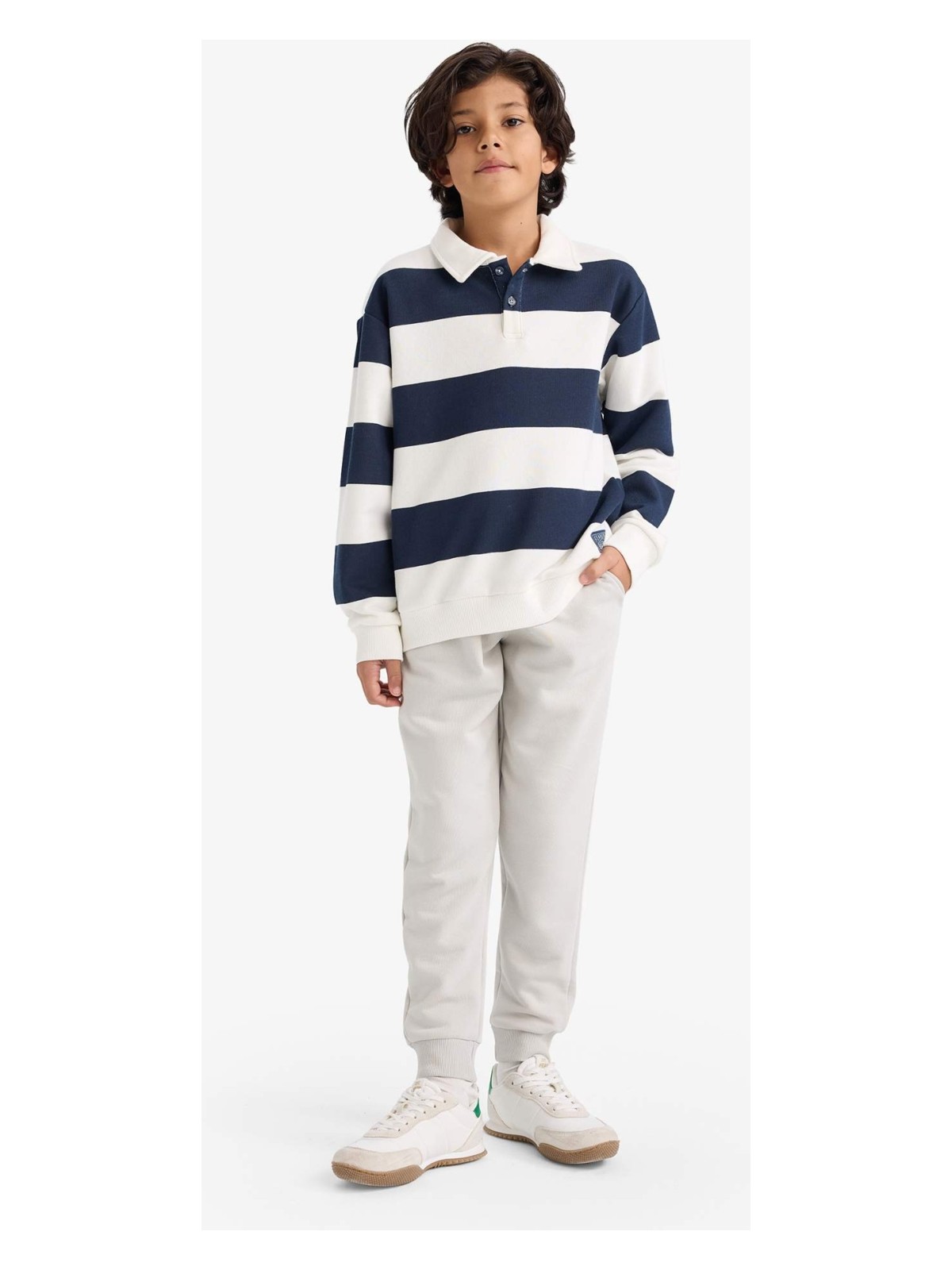 DeFacto Beli Lastikli Okul Jogger Eşofman Altı Erkek Çocuk K8852A625AU - Görsel 4