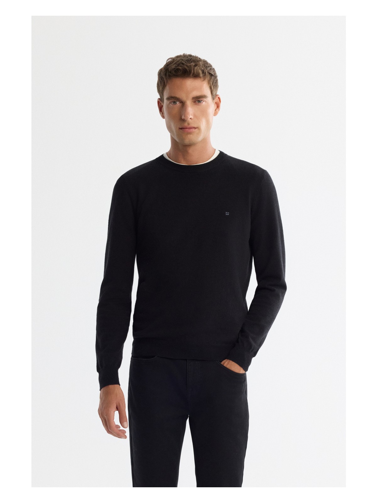 AVVA Erkek Gri Viskon Bisiklet Yaka Triko Regular Fit Kazak B005132 - Görsel 5