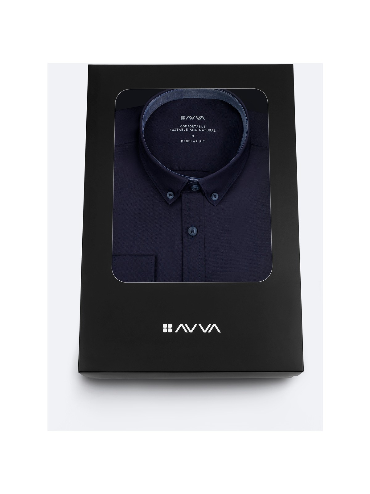 AVVA Erkek Beyaz Düğmeli Yaka Hediye Kutulu %100 Pamuk Basic Regular Fit Gömlek B002034 - Görsel 3