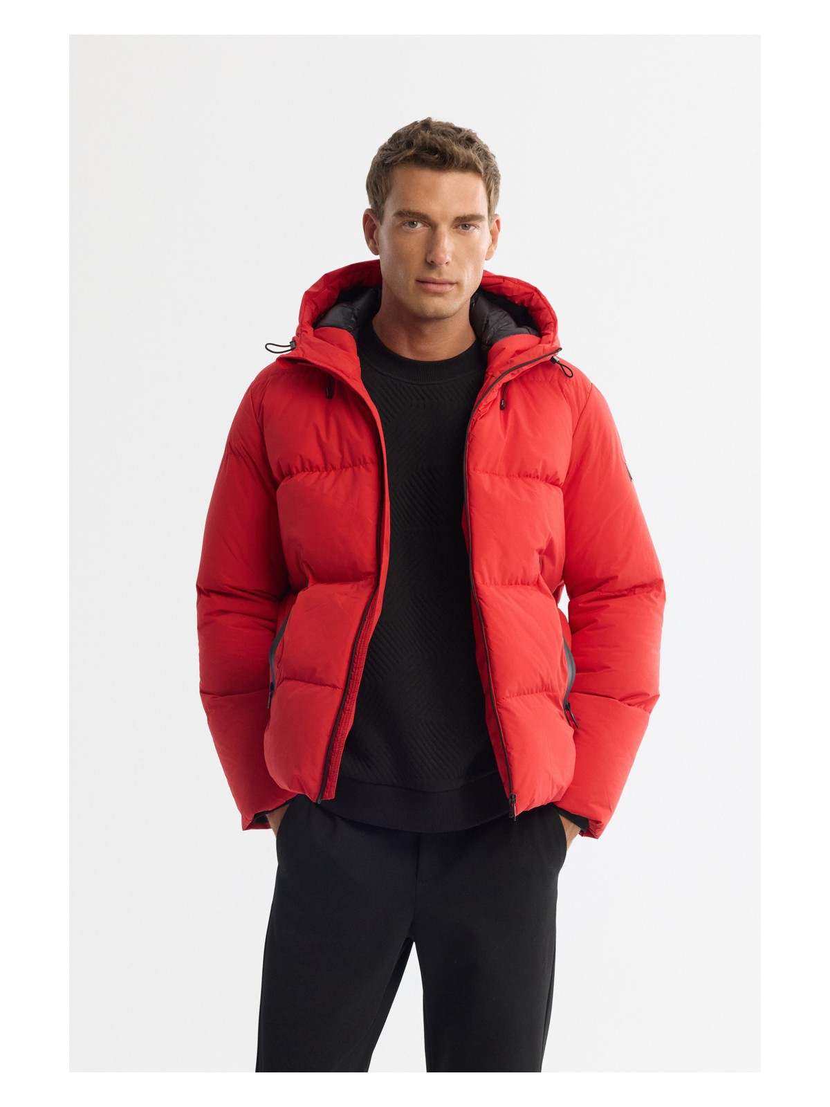 AVVA Erkek Açık Gri Kapüşonlu Su İtici Rüzgar Geçirmez -5°C Dayanıklı Comfort Fit Mont B006046 - Görsel 8