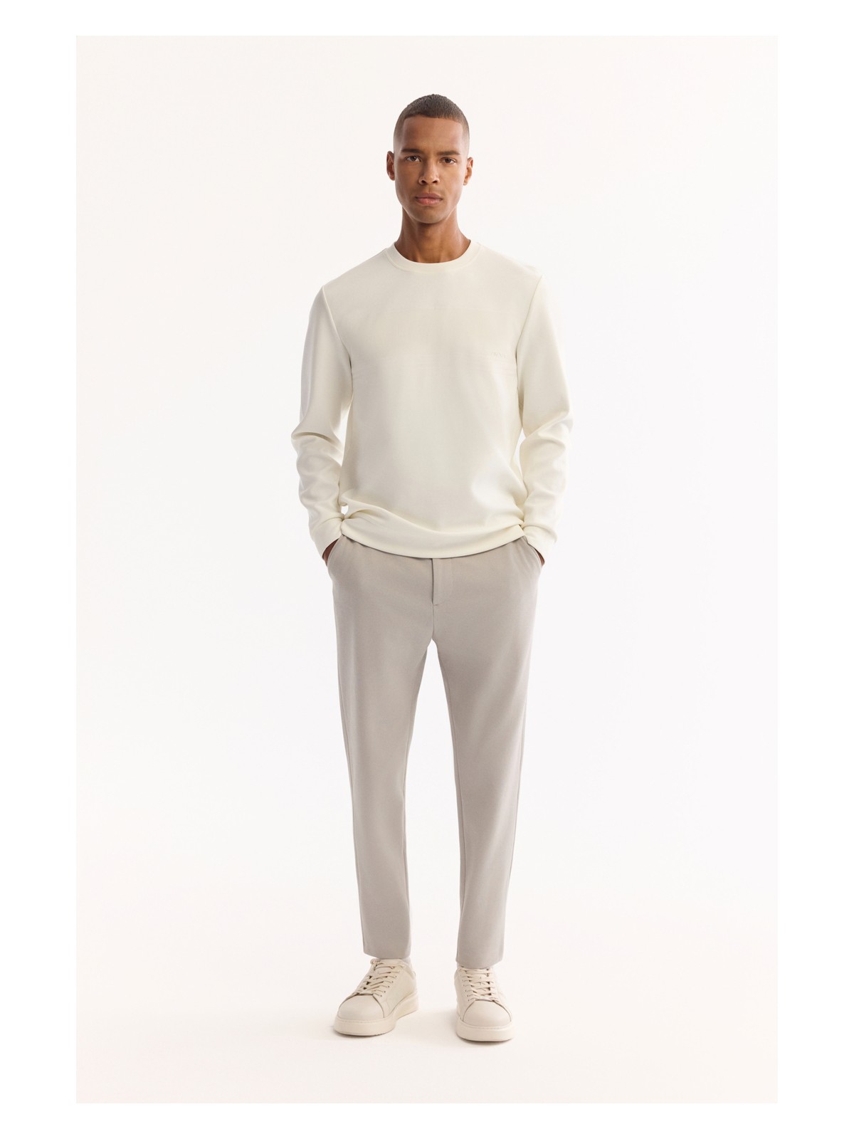 AVVA Erkek Açık Gri Klasik Bel Pamuklu Carrot Fit Pantolon A52Y3061