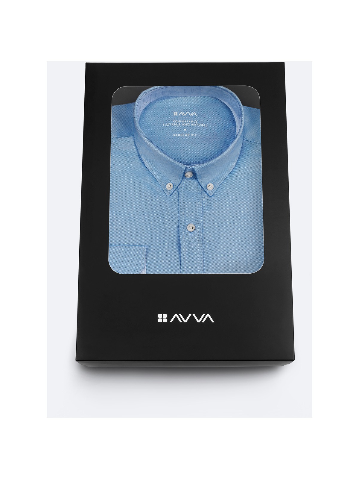 AVVA Erkek Beyaz Düğmeli Yaka Hediye Kutulu %100 Pamuk Basic Regular Fit Gömlek B002034 - Görsel 4