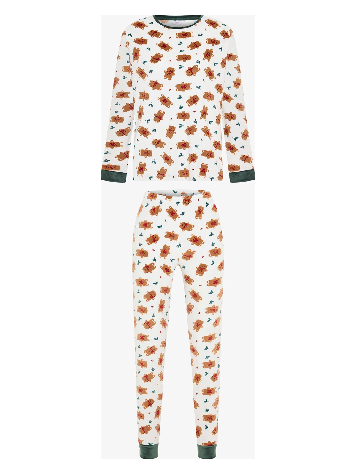 Penti Kırık Beyaz Gingerbread Uzun Kollu Termal Etkili Pijama Takımı