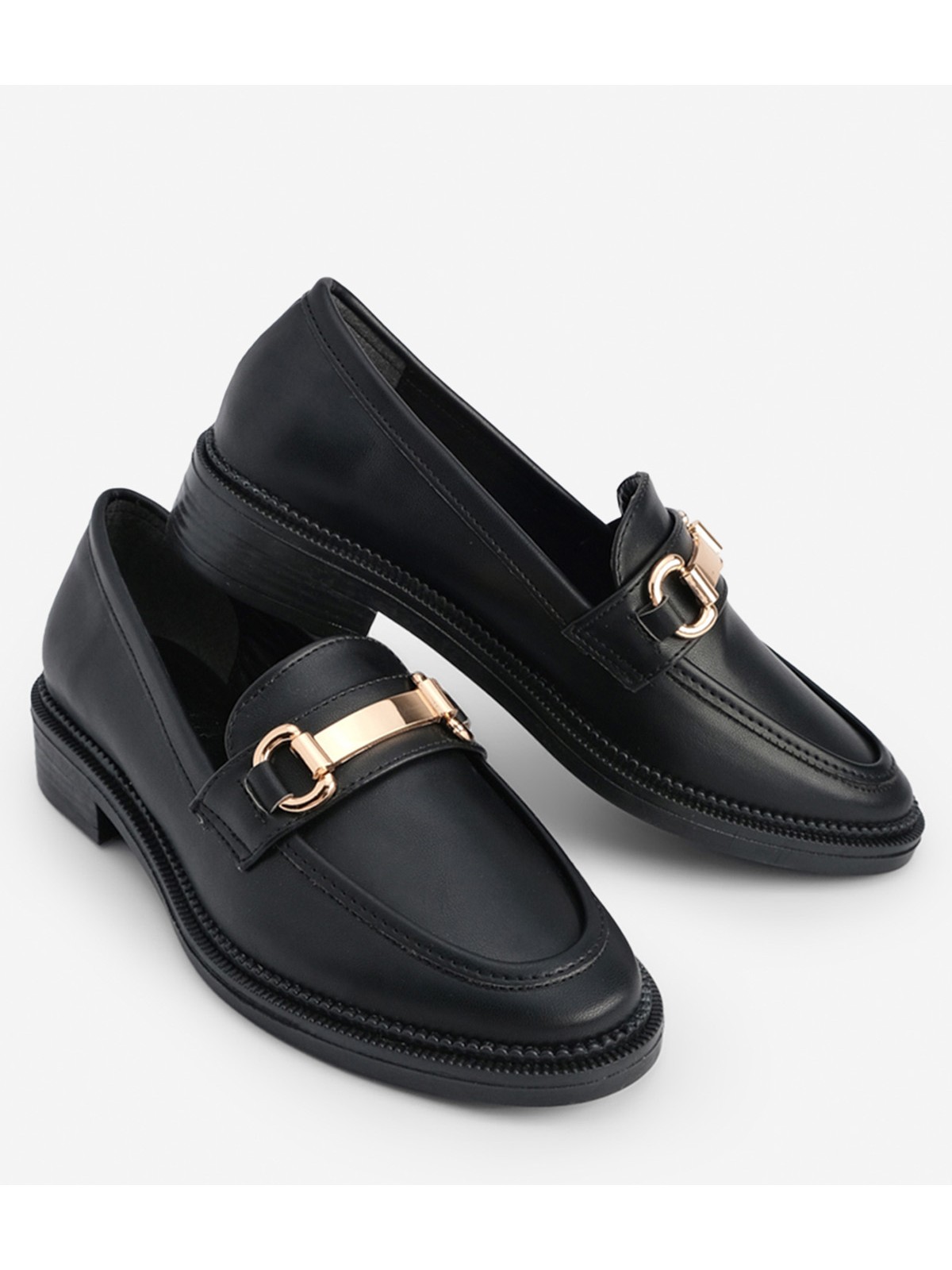 Marjin Kadın Loafer Makosen Casual Tokalı Günlük Ayakkabı Tonyas Siyah